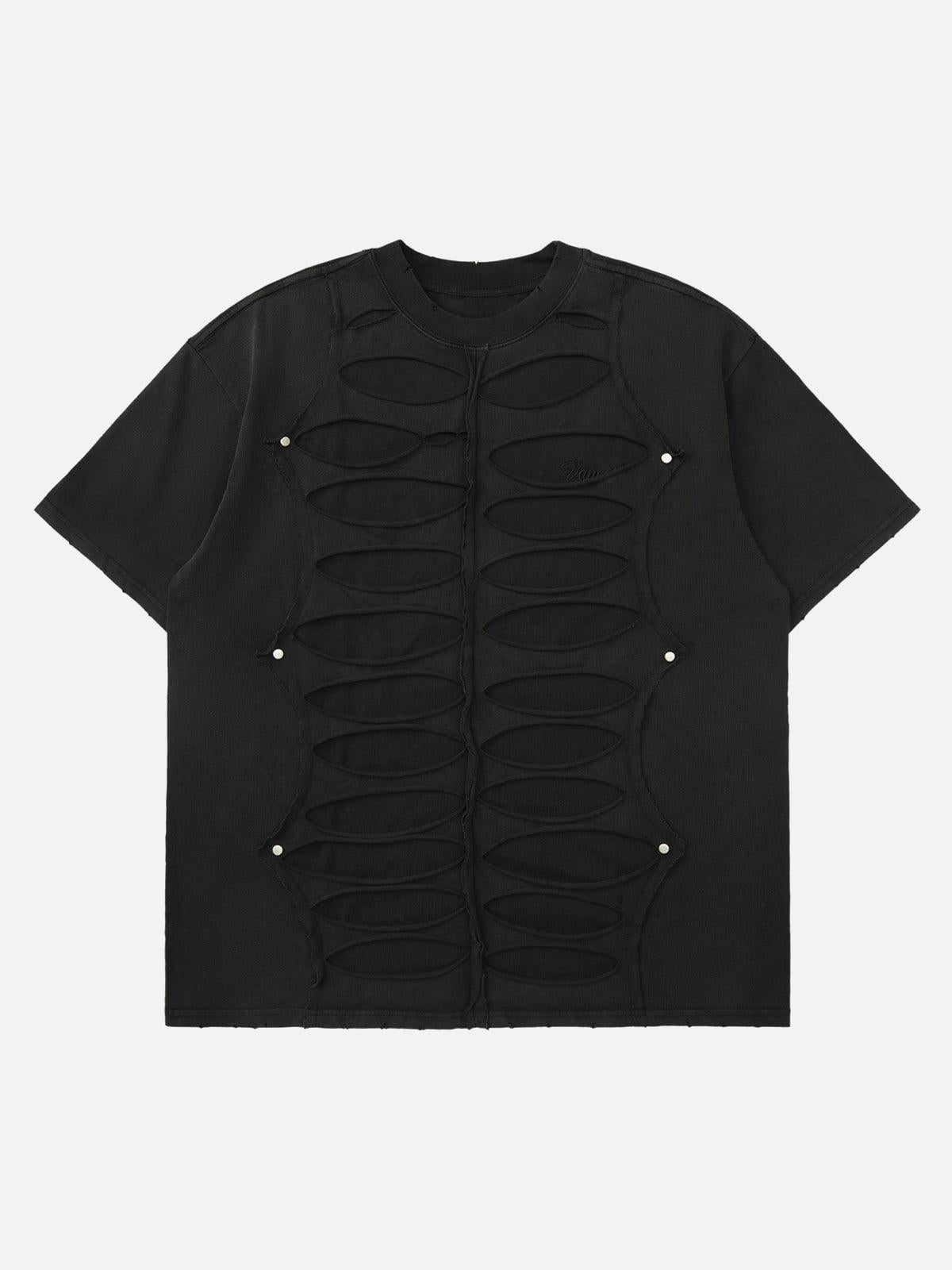 Concert Outfit High Street Hip Hop Hole Design T-Shirt