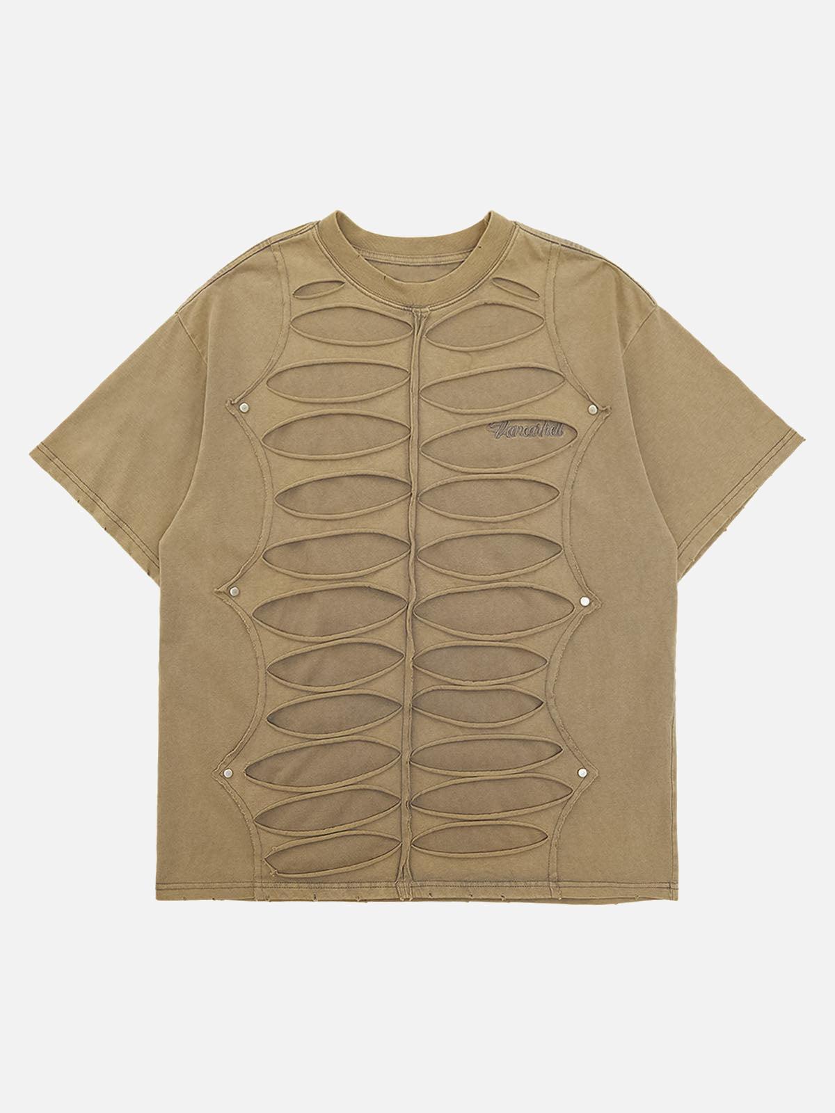 Concert Outfit High Street Hip Hop Hole Design T-Shirt