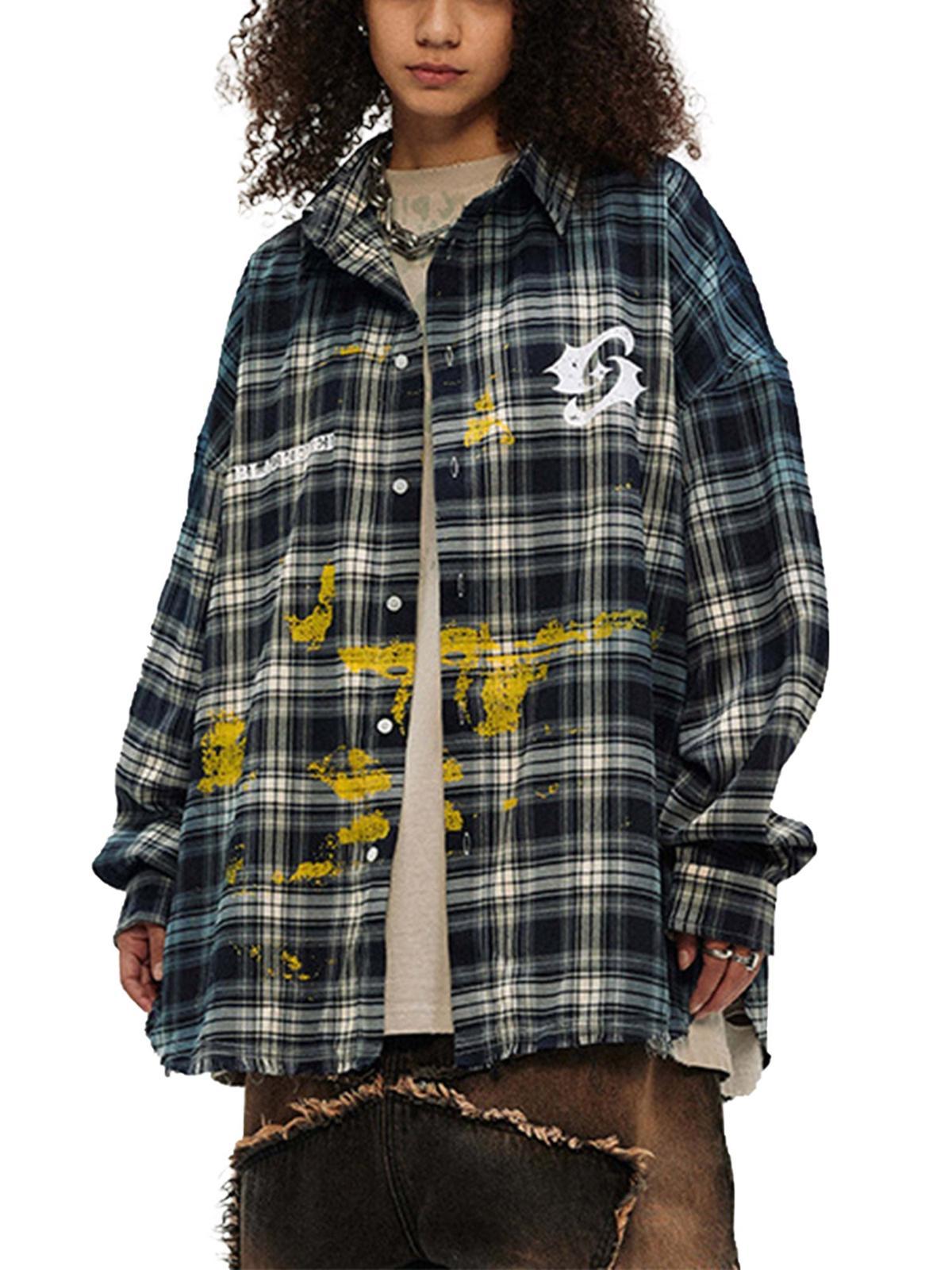 Concert Outfit High Street Hip Hop Spray Print Shirt