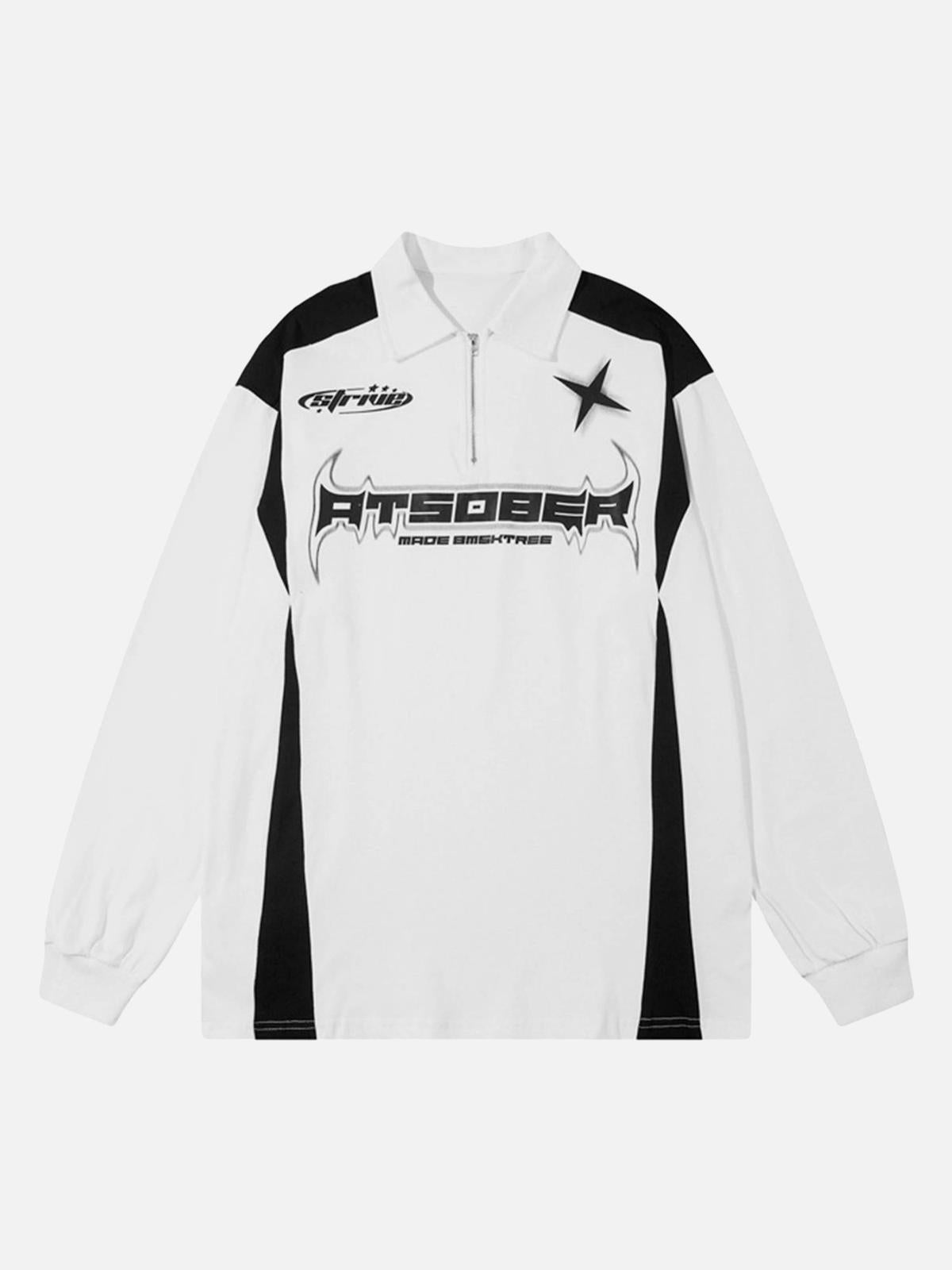 Concert Outfit High Street Racing Long Sleeve Polo Shirt