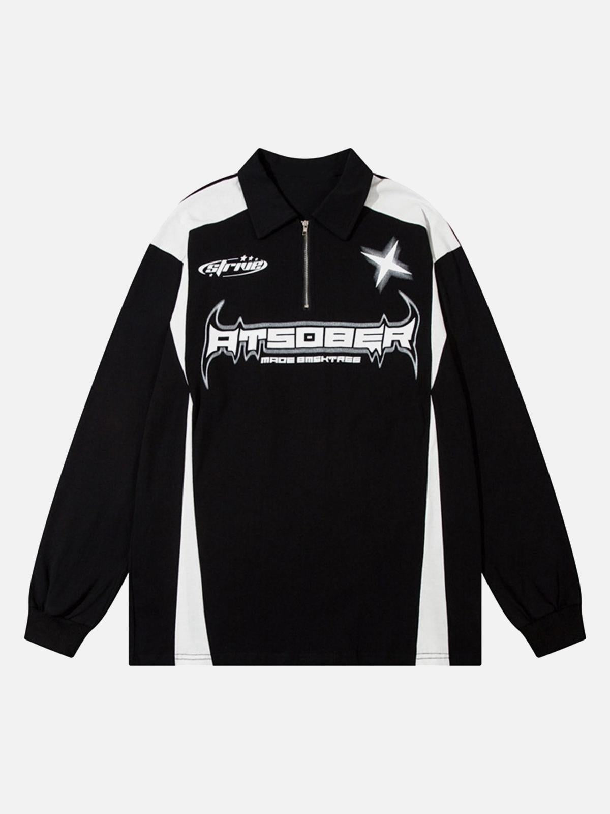 Concert Outfit High Street Racing Long Sleeve Polo Shirt