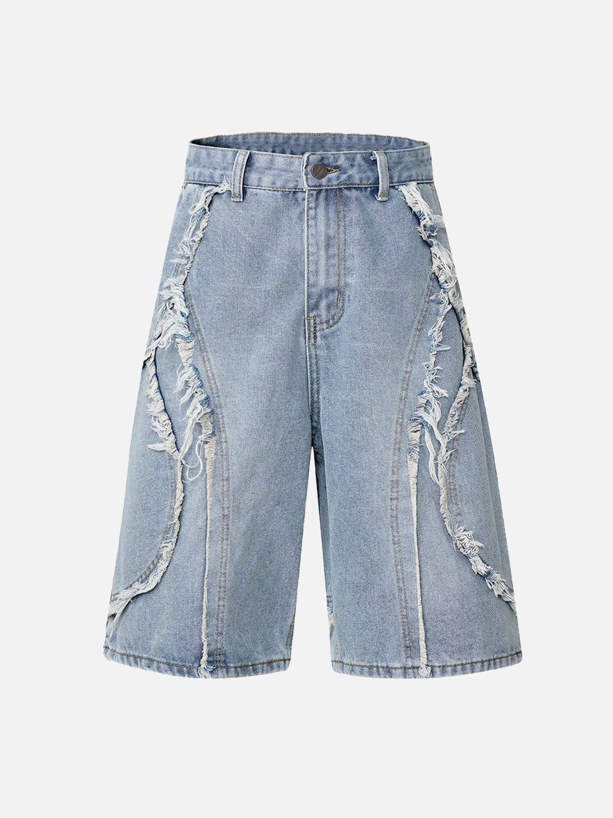 Concert Outfit High Street Washed Distressed Denim Shorts
