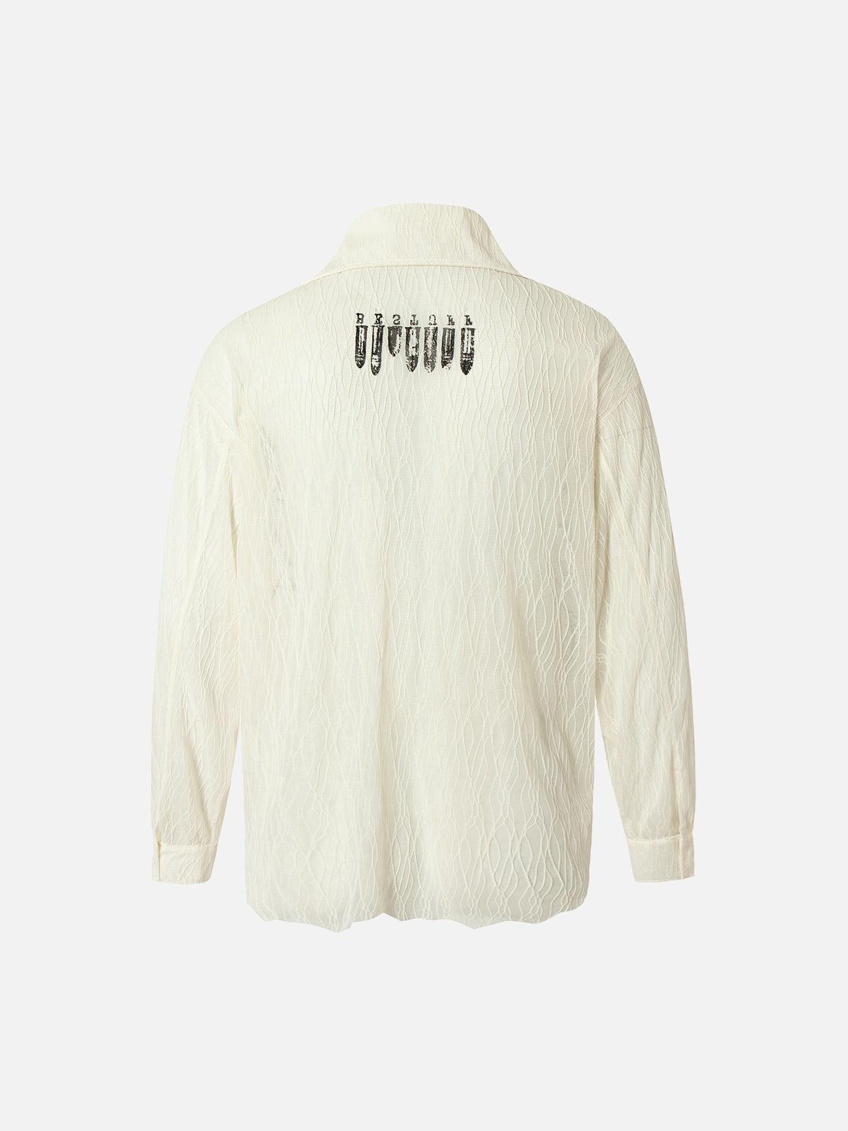 Concert Outfit Irregular Pleated Print Shirt