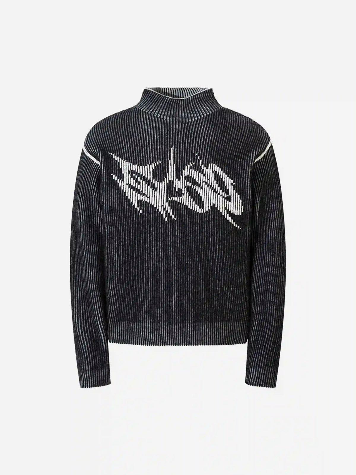 Concert Outfit Jacquard Half Turtleneck Knitted Sweater