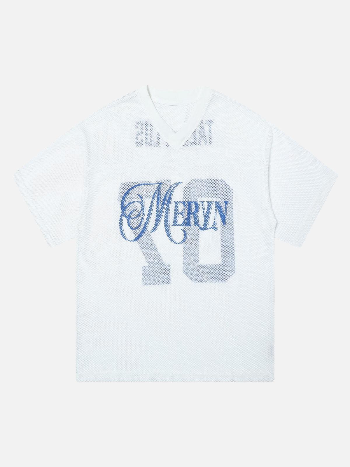 Concert Outfit Jersey Mesh Blouse Hollow T-Shirt