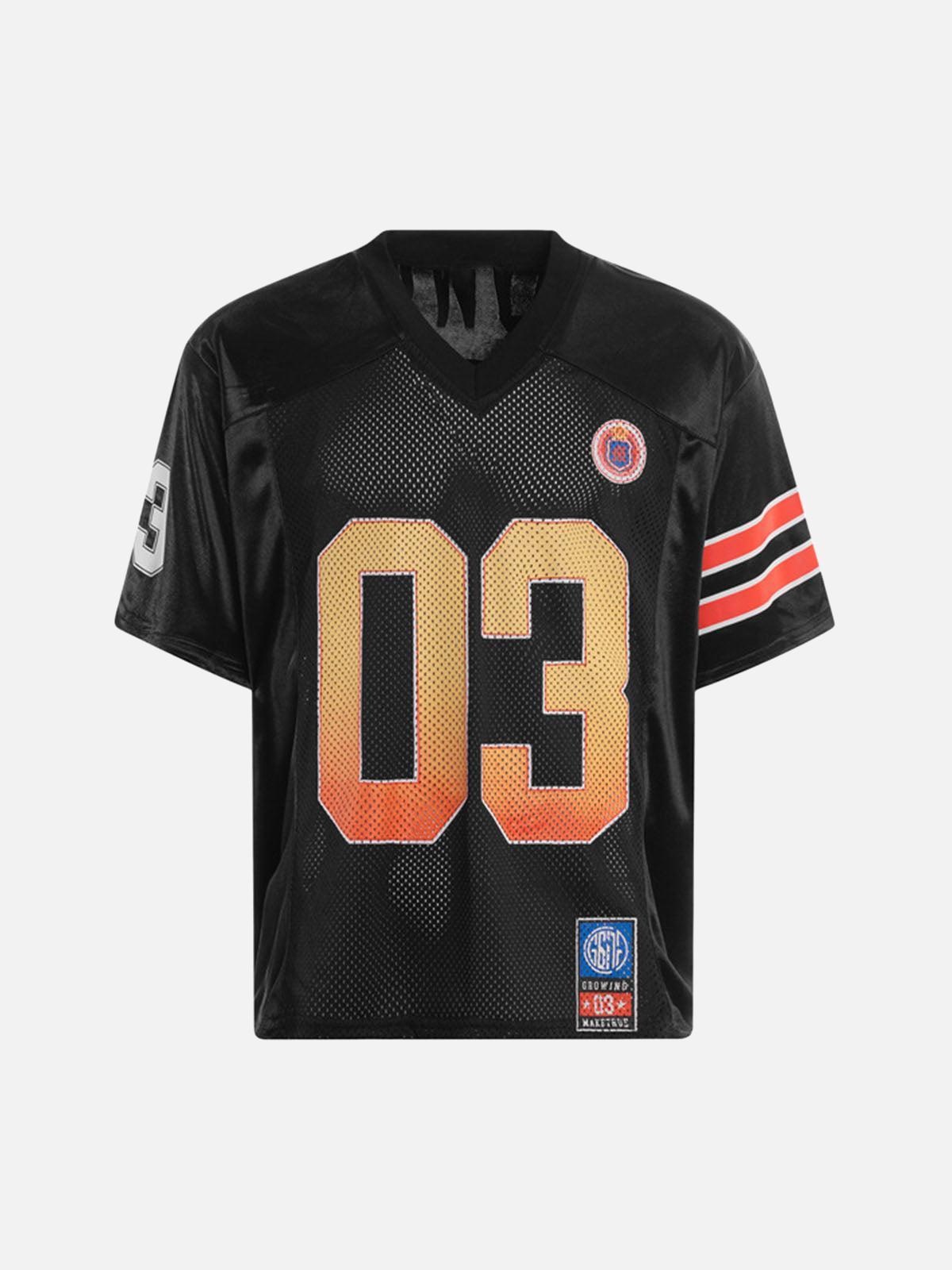 Concert Outfit Jersey Print V-Neck Oversize Short Sleeve T-Shirt