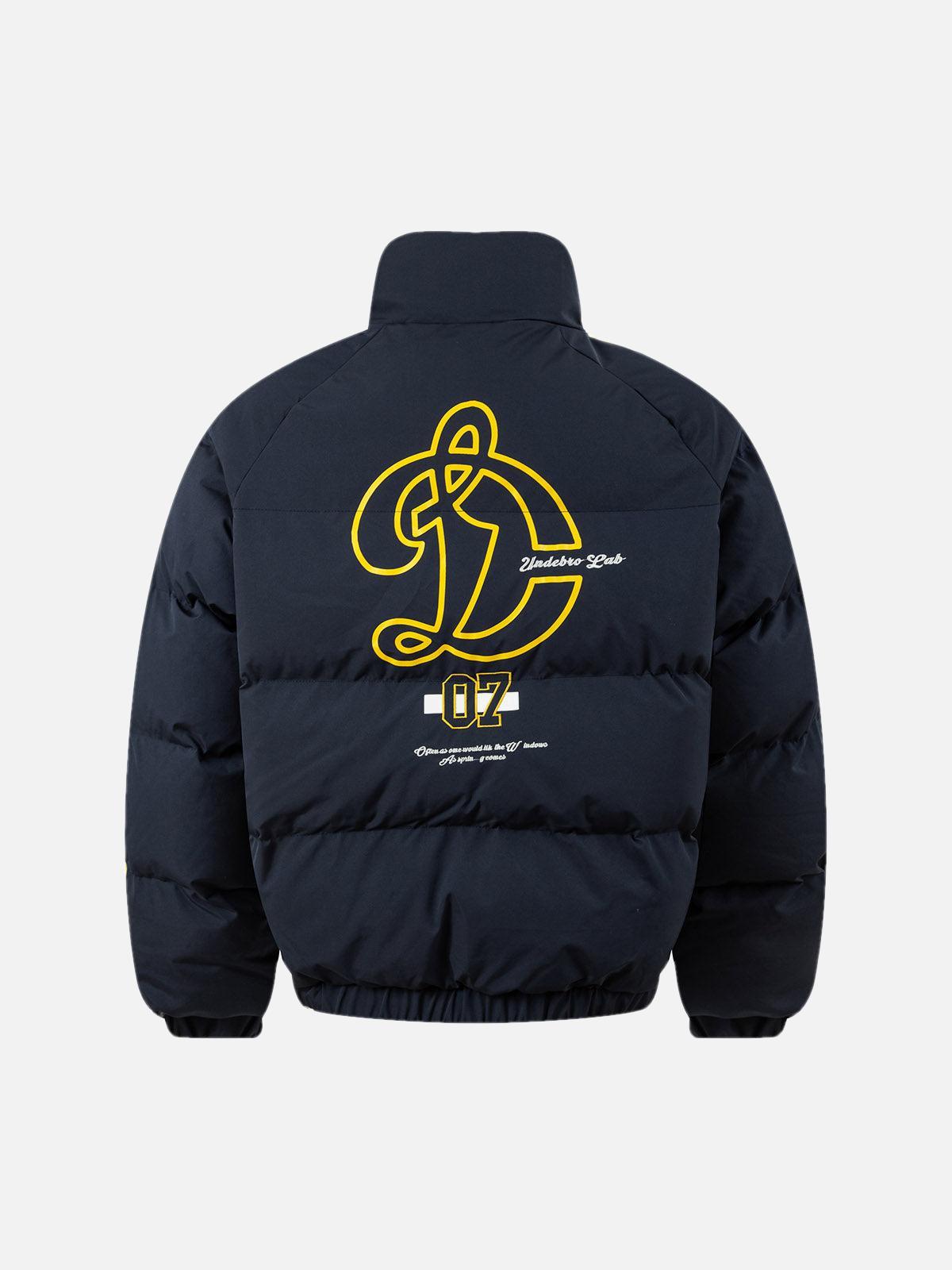 Concert Outfit Jersey Stand Collar Embroidered Quilted Puffer Jacket Concert Outfit Jersey Stand Collar Embroidered Quilted Puffer Jacket