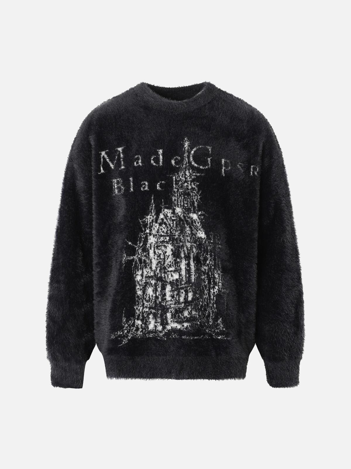 Concert Outfit Lazy Style Plus Velvet Print Sweater