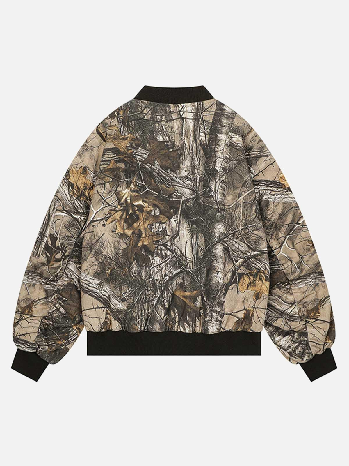 Concert Outfit Leaf Camouflage Baseball Bomber Jacket