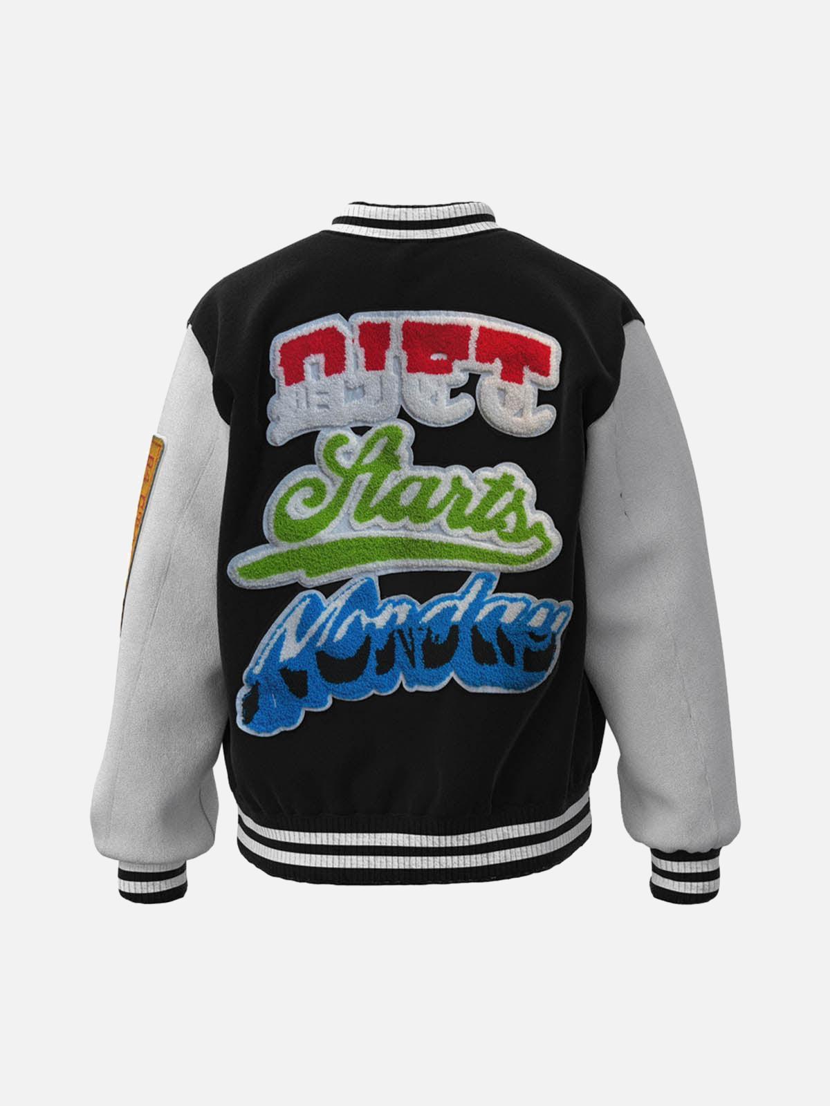 Concert Outfit Leather Patchwork  Embroidery Quilted Bomber Jacket