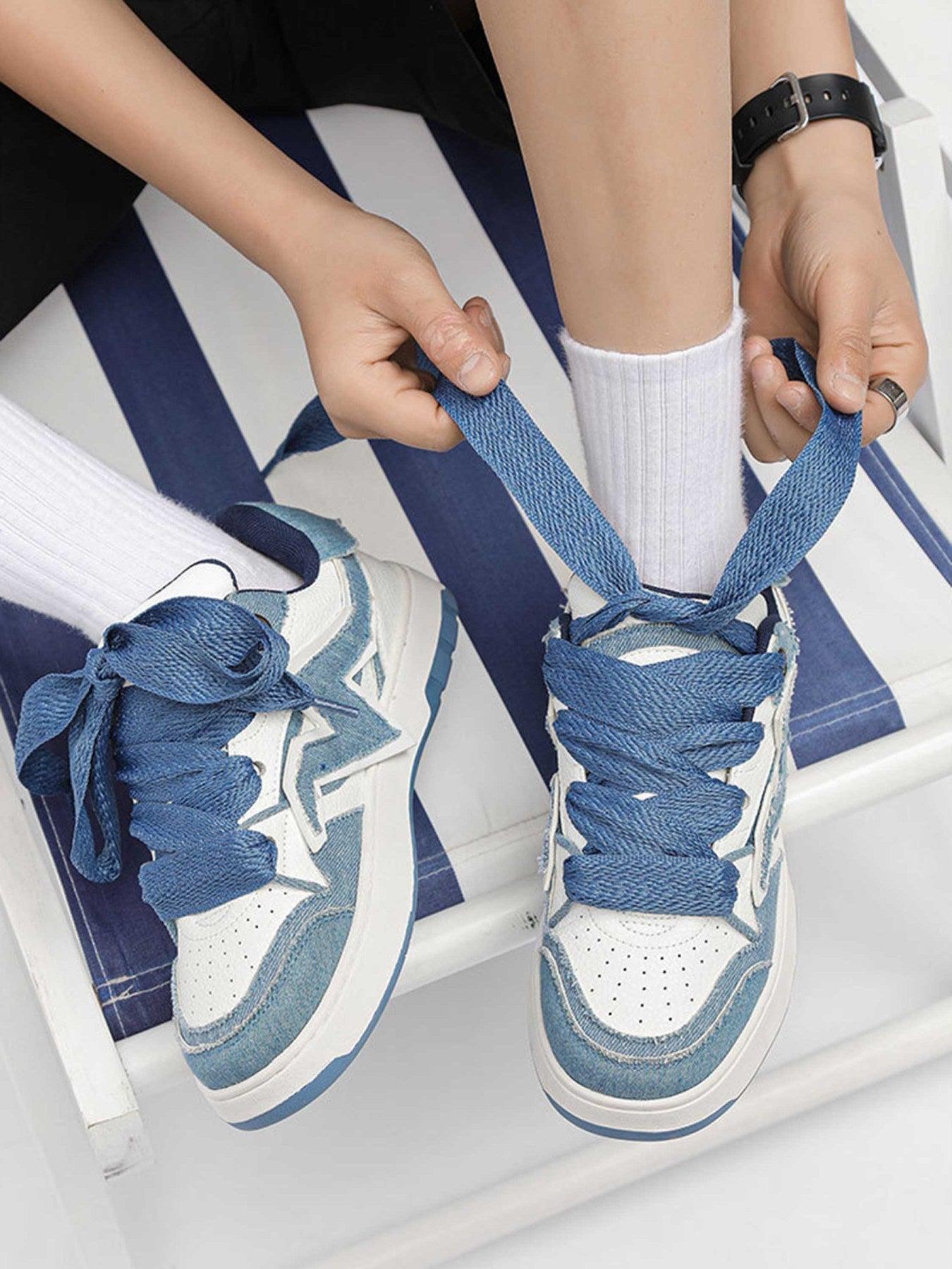 Concert Outfit Lightning Collision Color Splicing Board Shoes Concert Outfit Lightning Collision Color Splicing Board Shoes