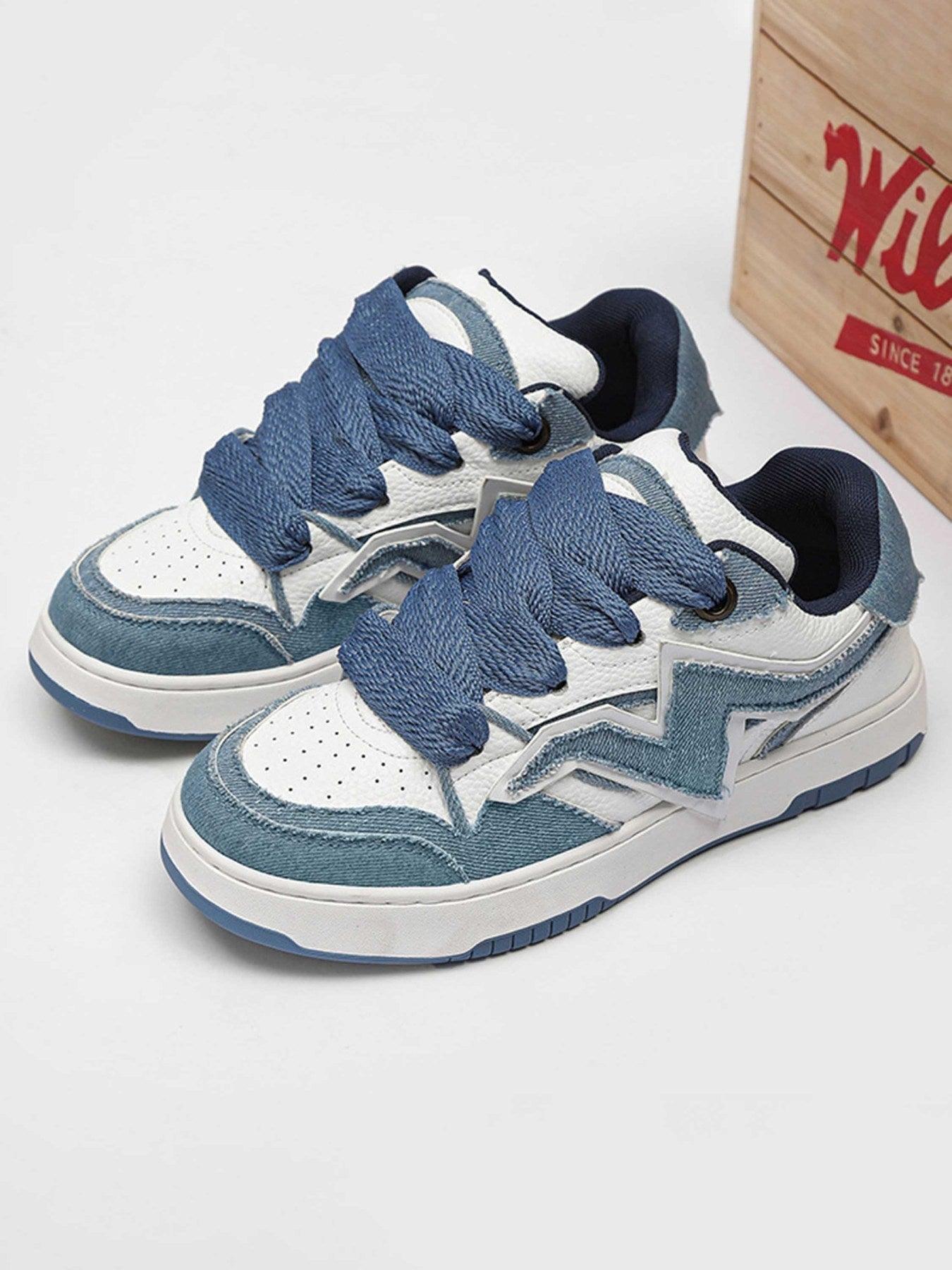 Concert Outfit Lightning Collision Color Splicing Board Shoes Concert Outfit Lightning Collision Color Splicing Board Shoes