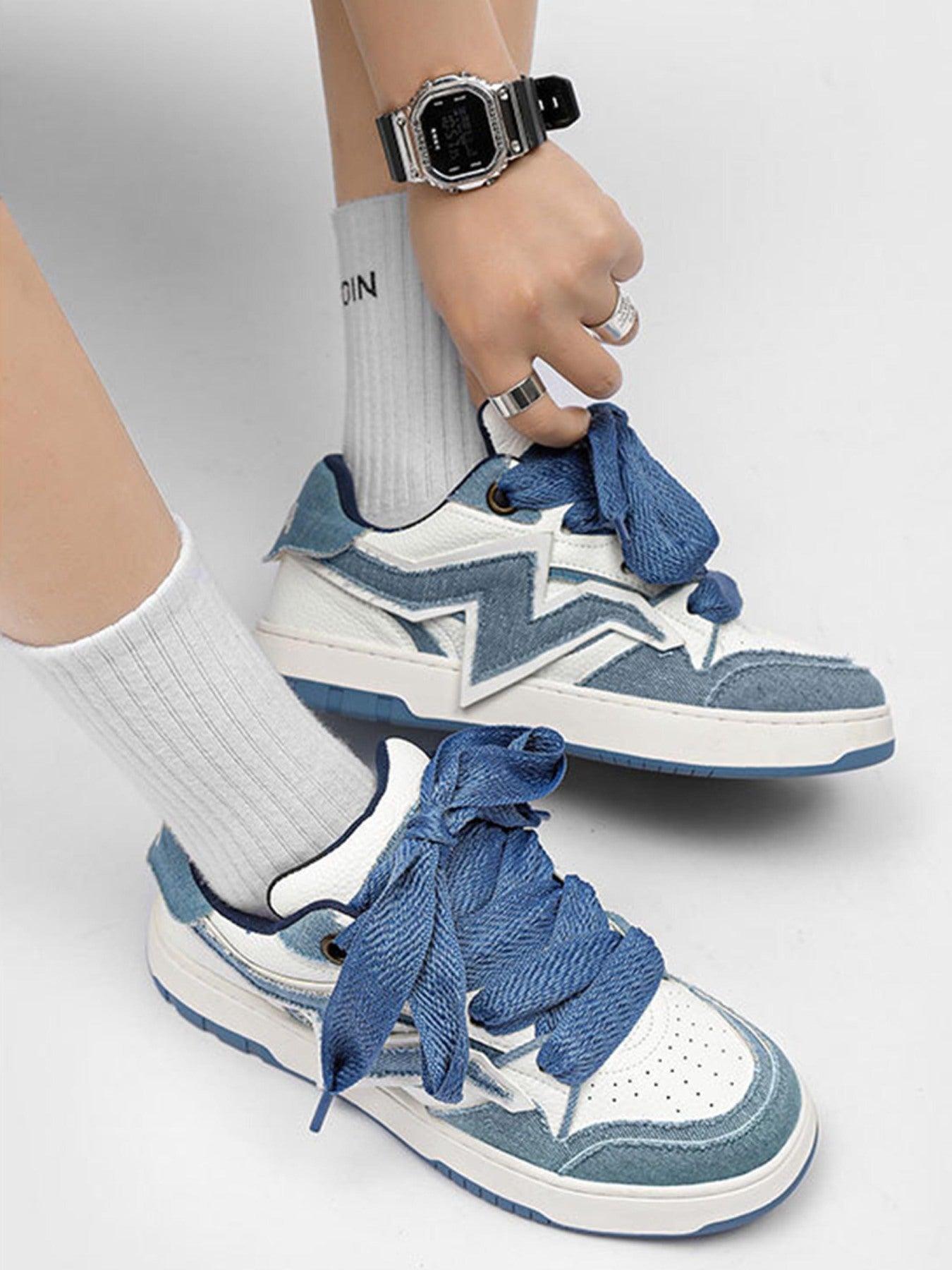 Concert Outfit Lightning Collision Color Splicing Board Shoes Concert Outfit Lightning Collision Color Splicing Board Shoes