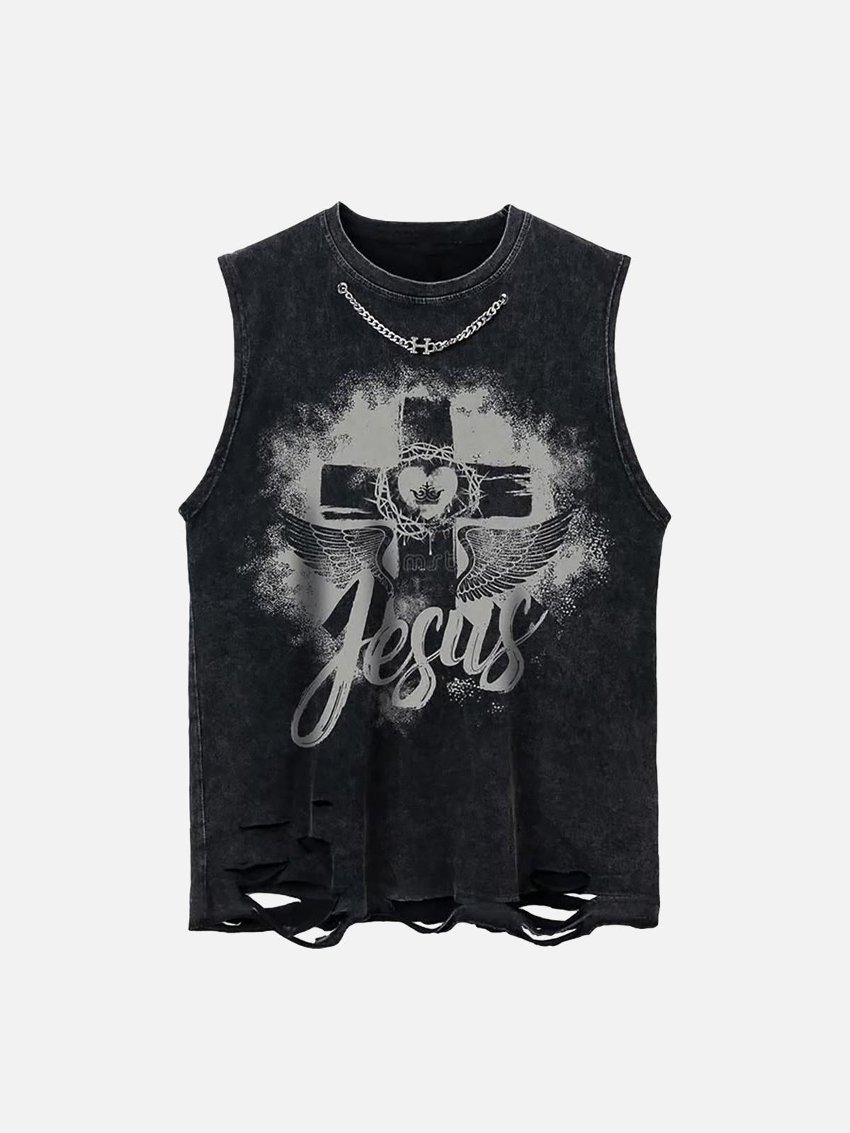 Concert Outfit Love Cross Street Rap Sleeveless Vest