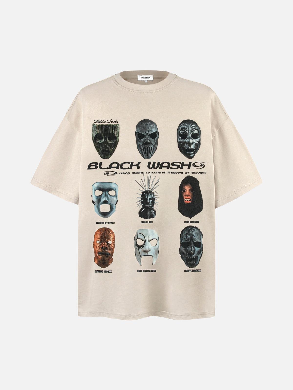 Concert Outfit Masked Mystery Iconic Faces Graphic Tee