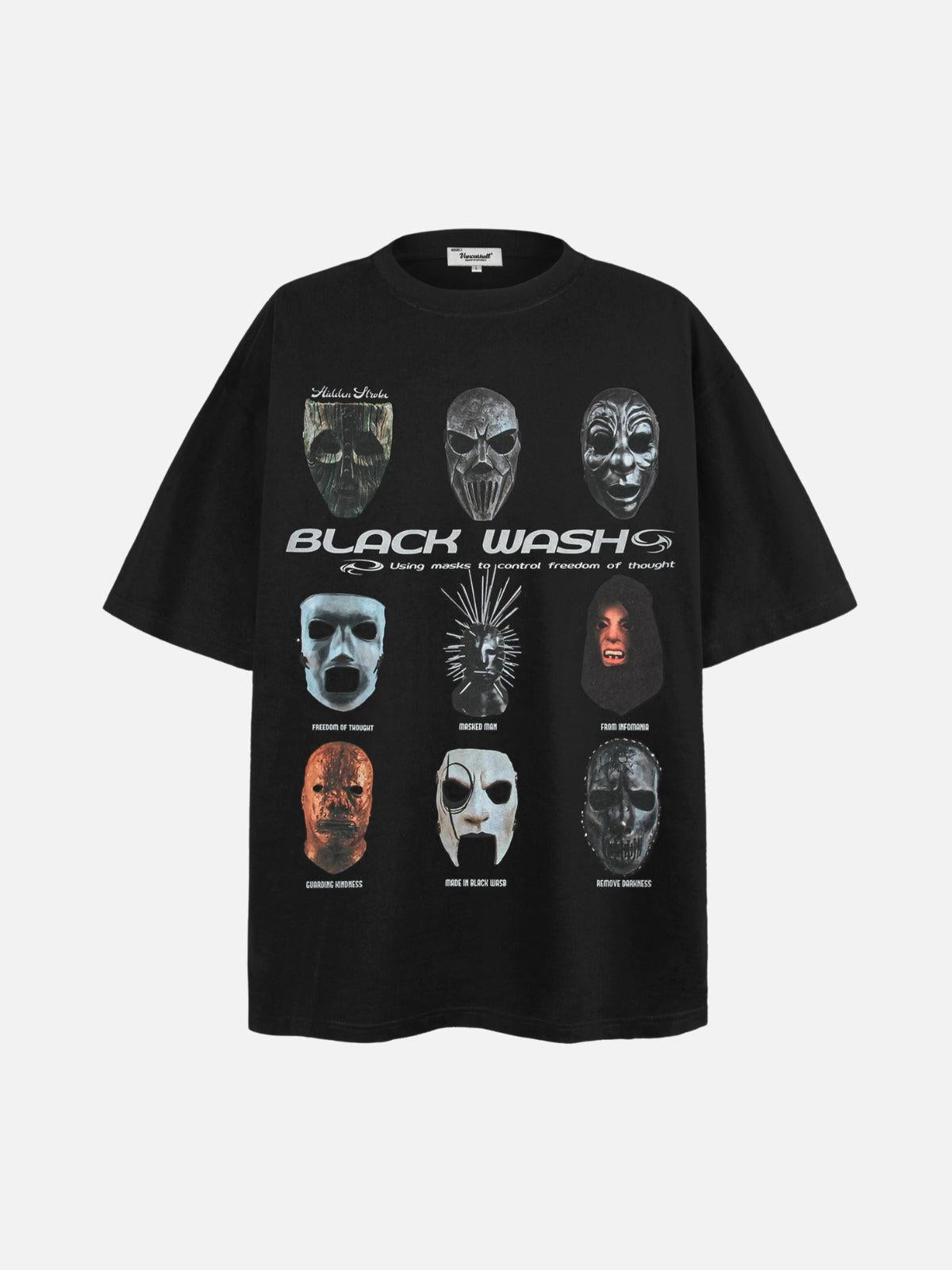 Concert Outfit Masked Mystery Iconic Faces Graphic Tee
