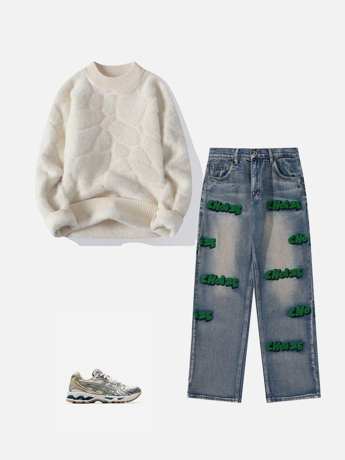 Concert Outfit Mink Fleece Solid Warm Sweater