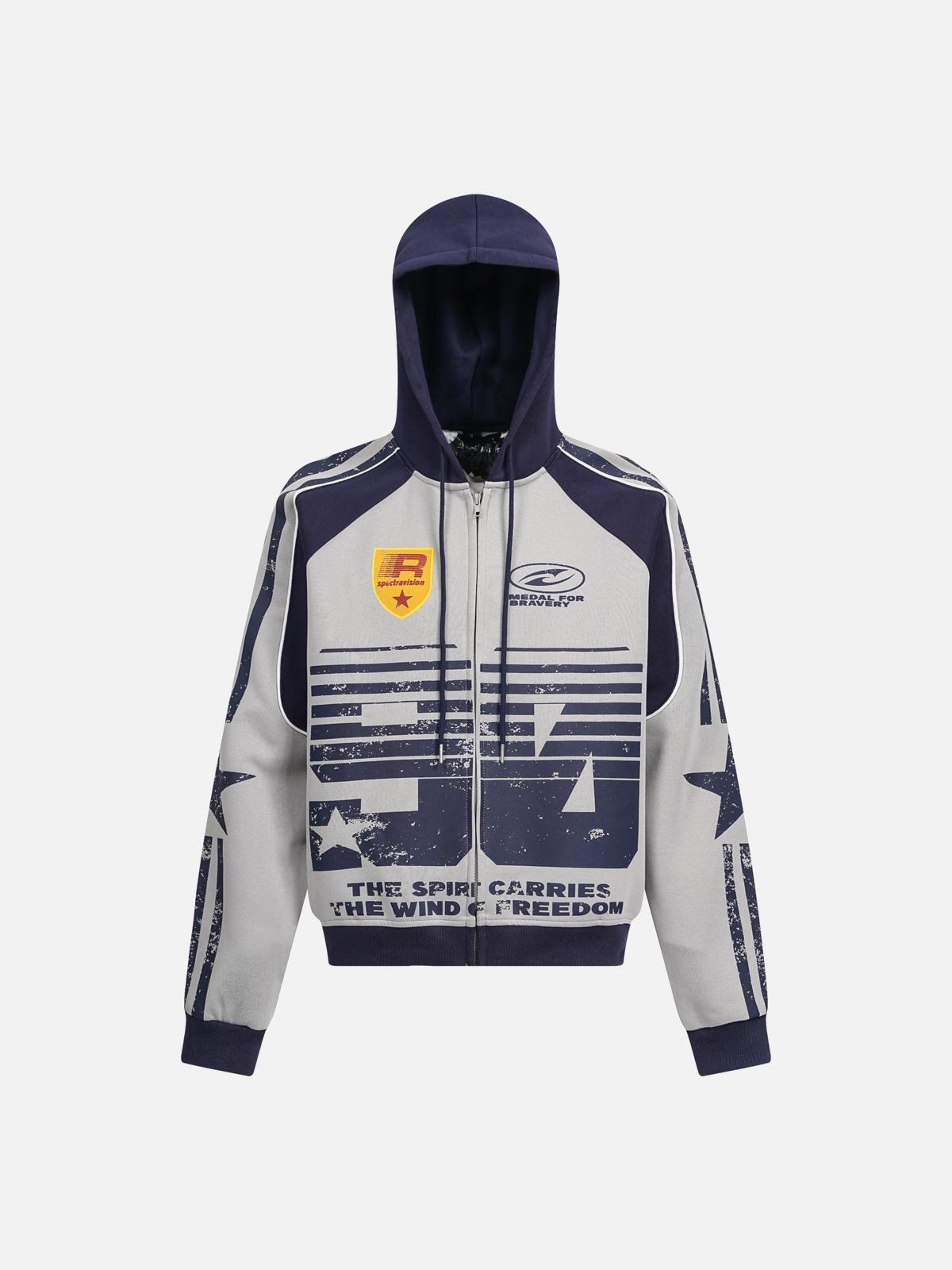 Concert Outfit Mottled Distressed Print Hoodie