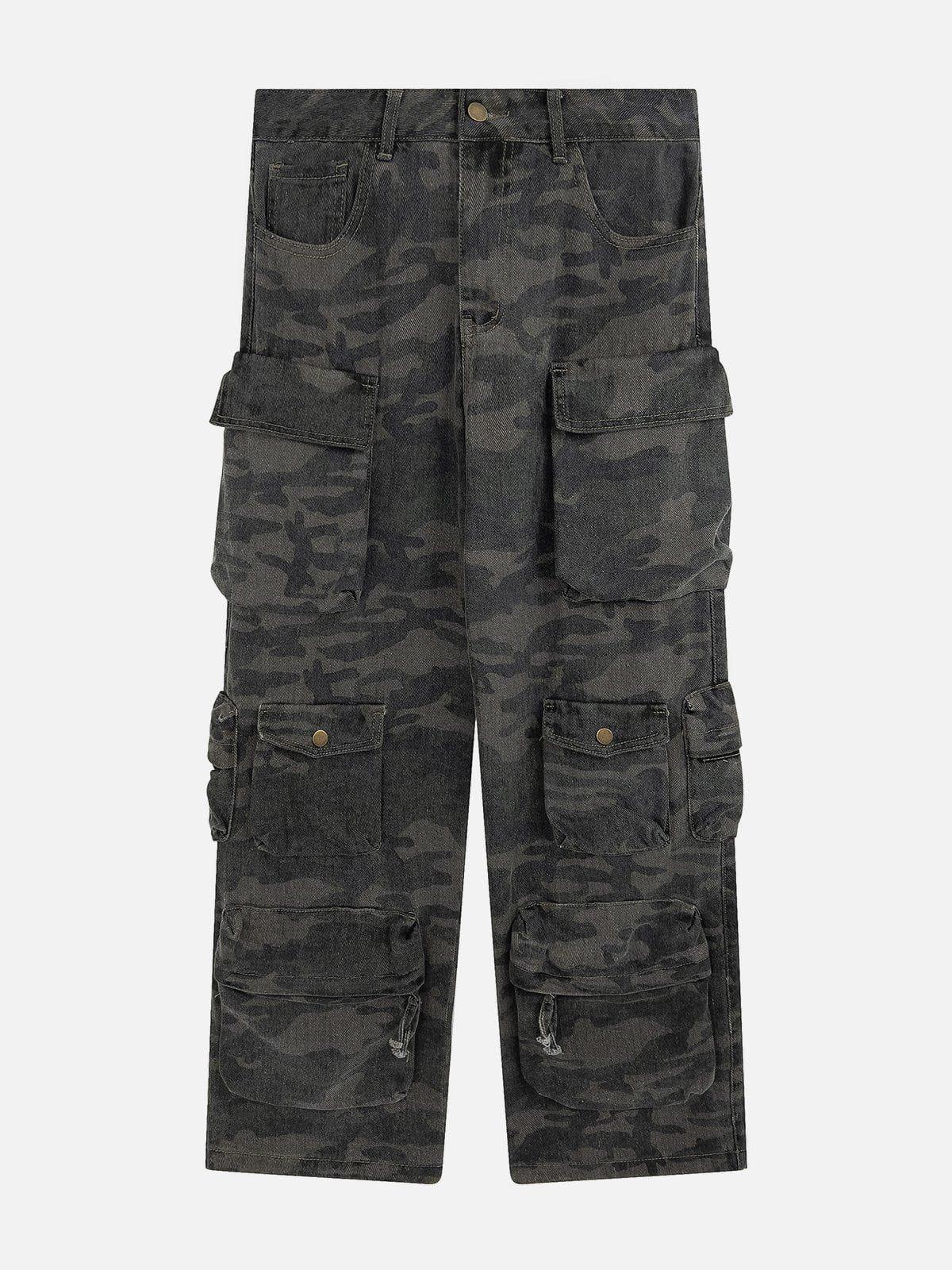 Concert Outfit Multi-Pocket Camouflage Cargo Pants