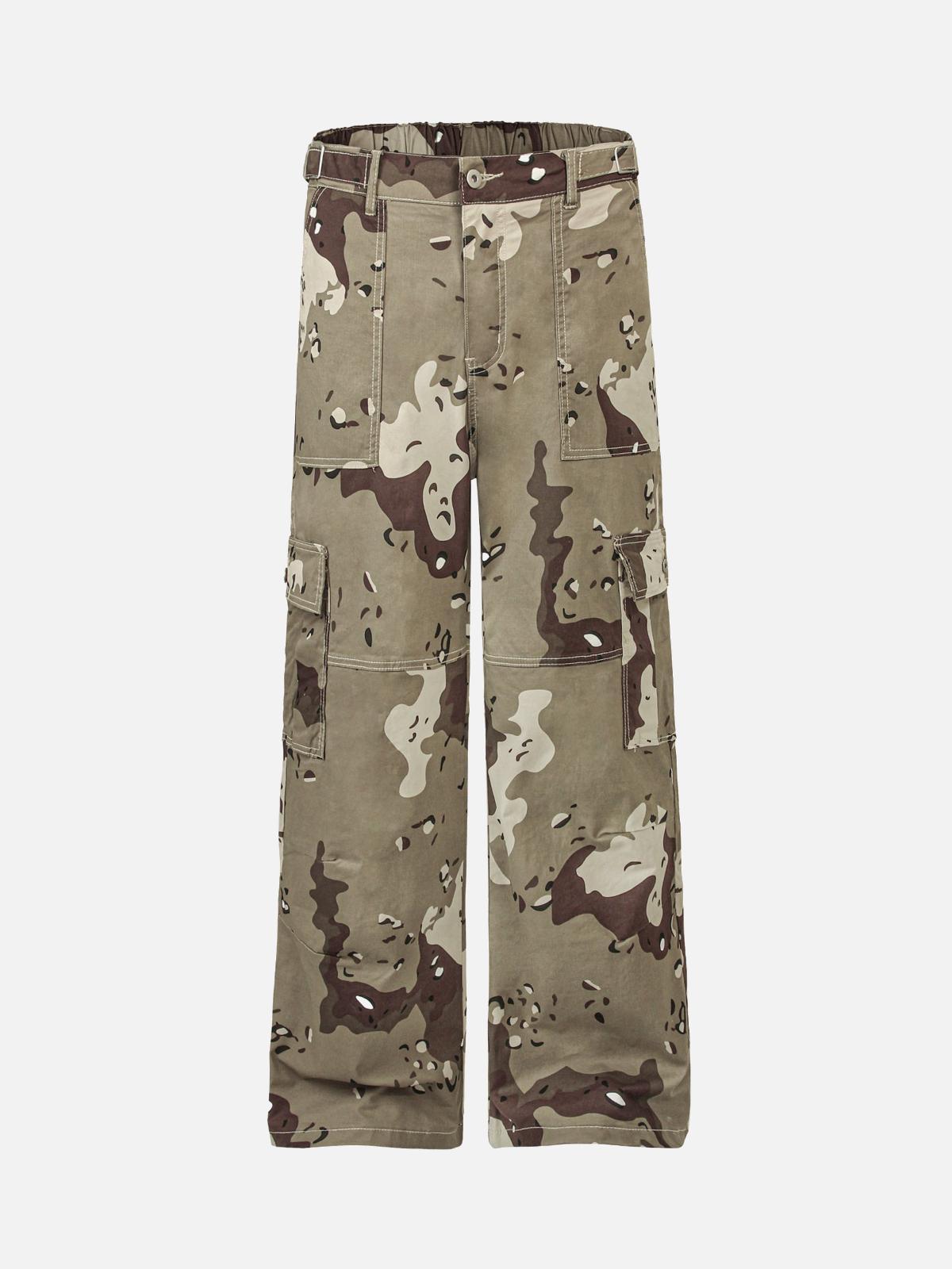 Concert Outfit Multi-Pocket Cargo Camouflage Pants