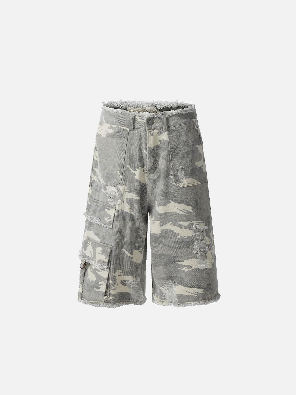 Concert Outfit Multi Pocket Fringe Longline Jorts