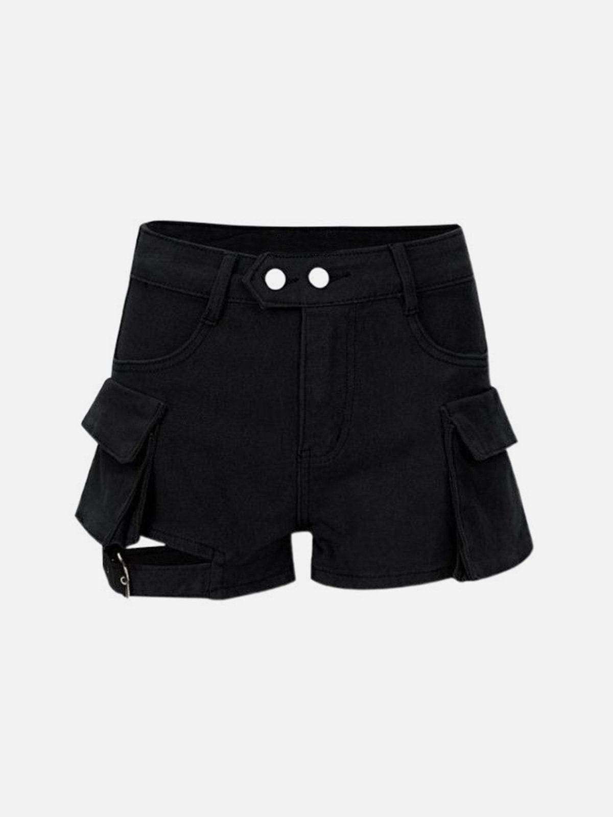 Concert Outfit Multi-Pocket Strappy Shorts