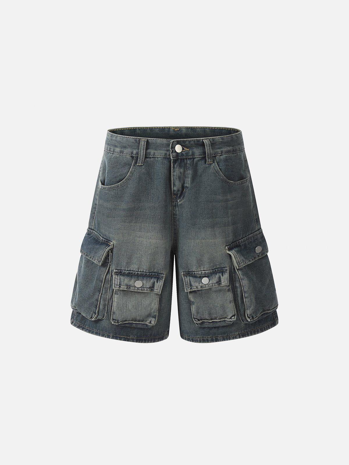 Concert Outfit Multi Pocket Washed Jorts