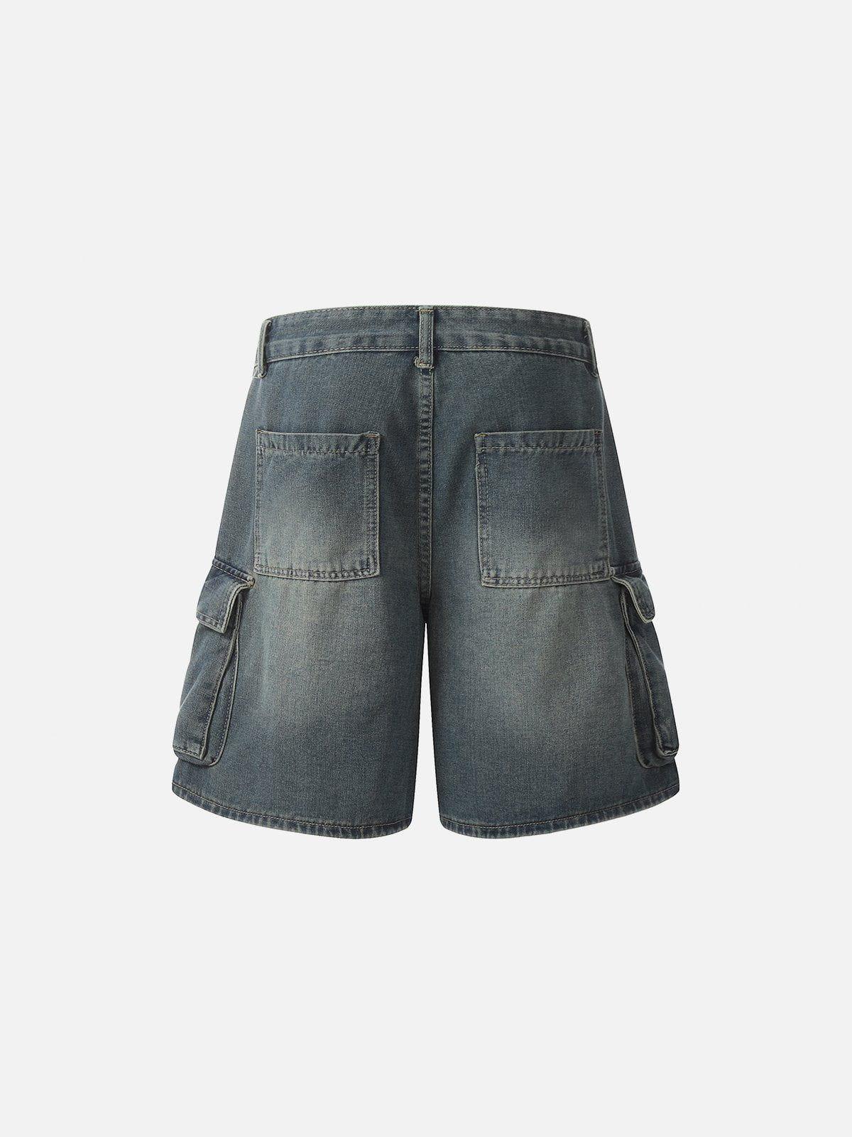 Concert Outfit Multi Pocket Washed Jorts