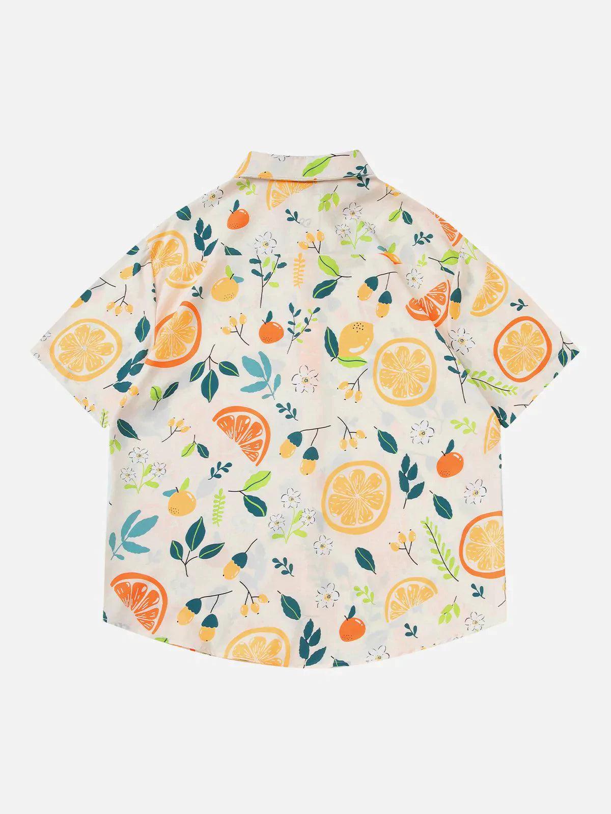 Concert Outfit Orange Print Short Sleeve Shirt