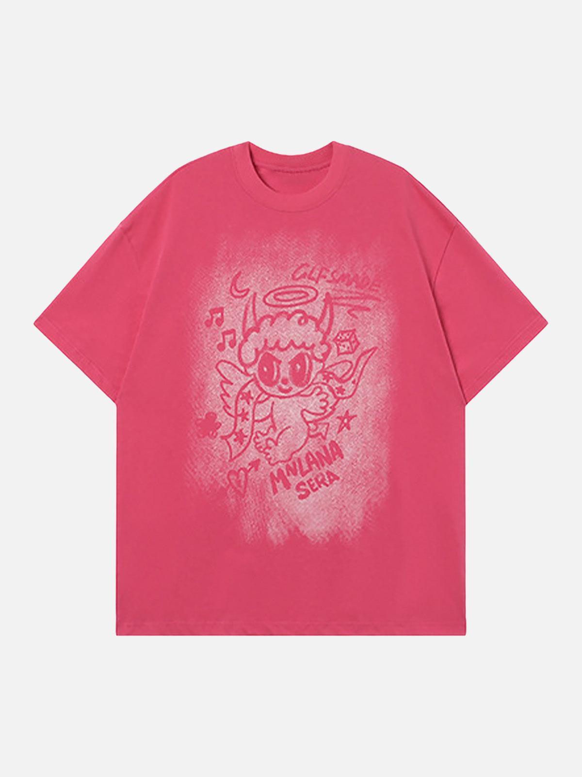 Concert Outfit Oversized Angel Graphic T-Shirt