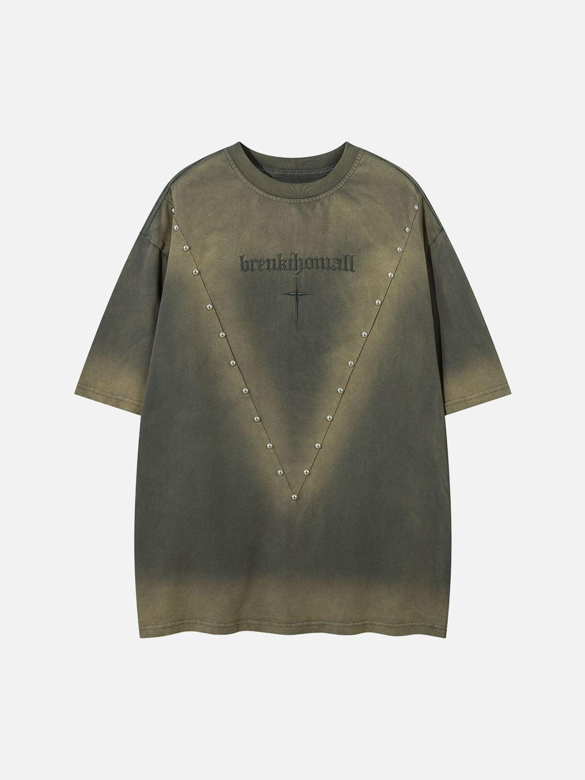 Concert Outfit Oversized Cross and Studed T-Shirt