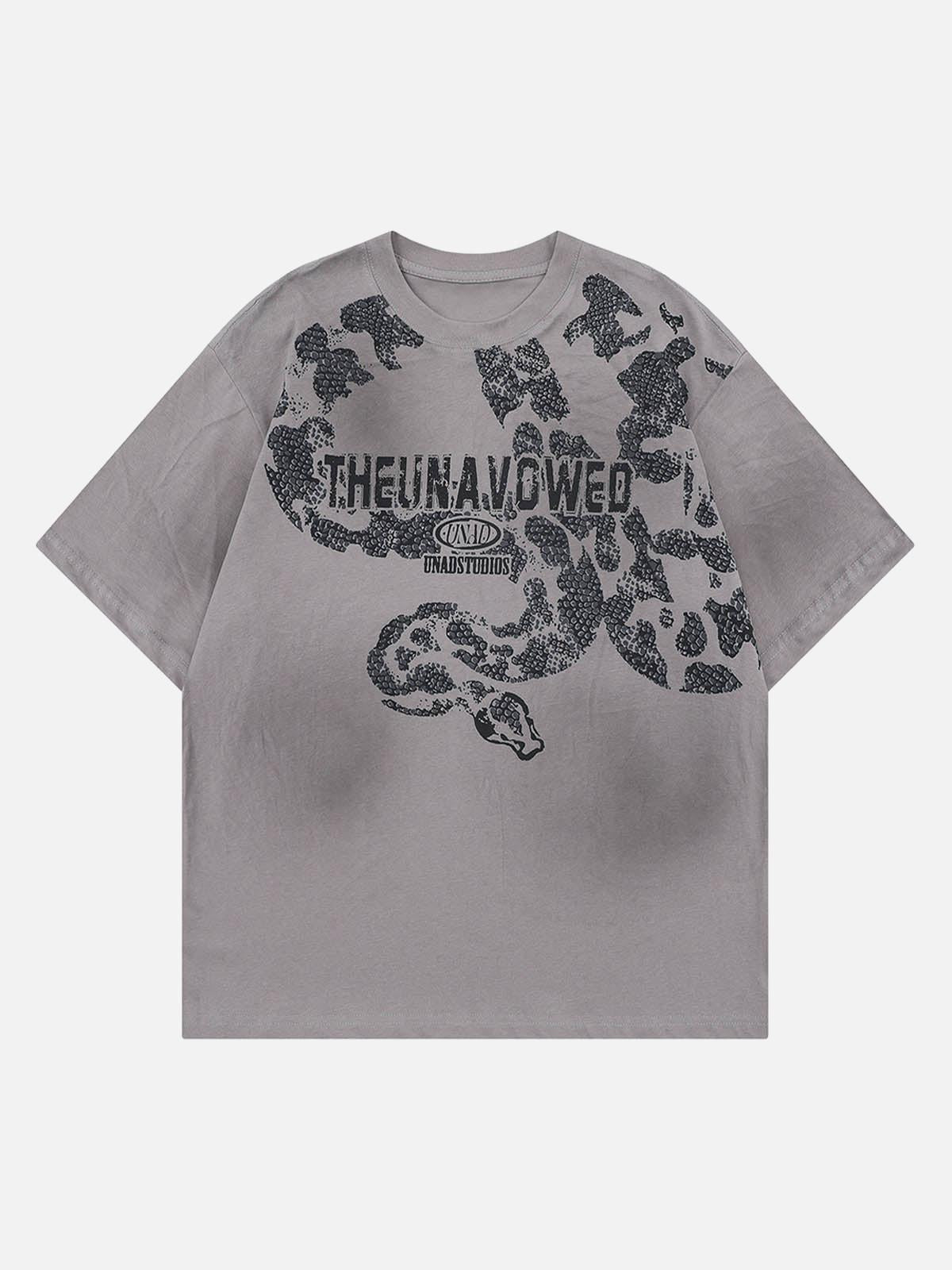 Concert Outfit Oversized Snake Graphic T-Shirt