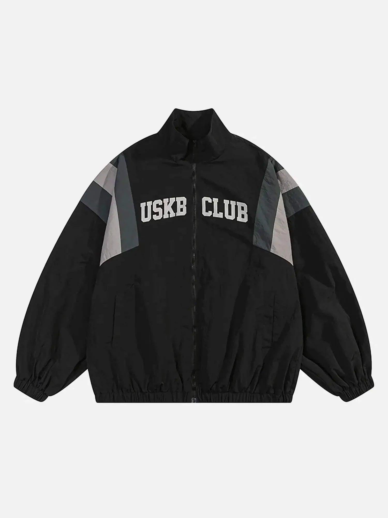 Concert Outfit Patchwork Contrasting Windbreaker Jacket
