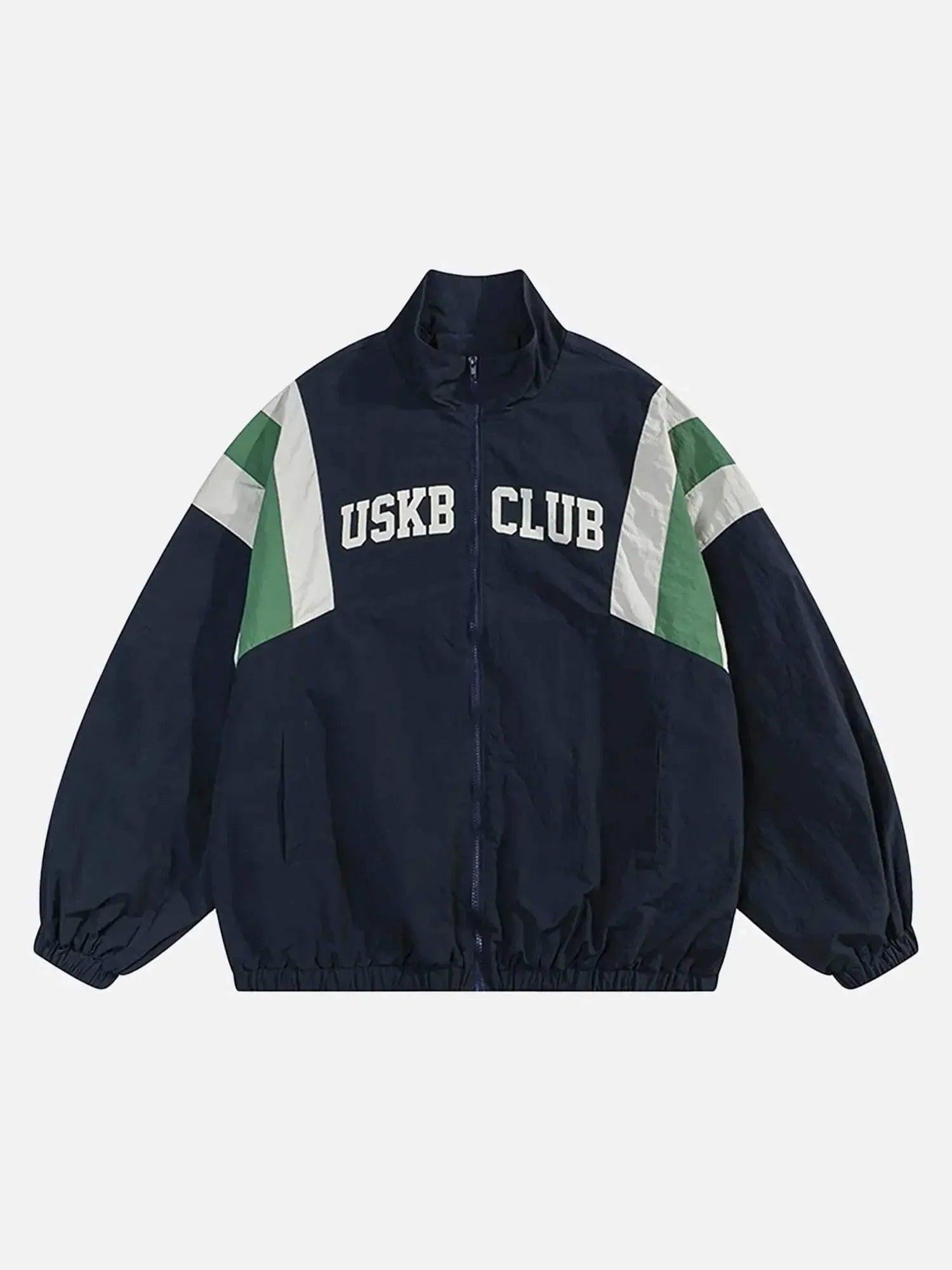 Concert Outfit Patchwork Contrasting Windbreaker Jacket