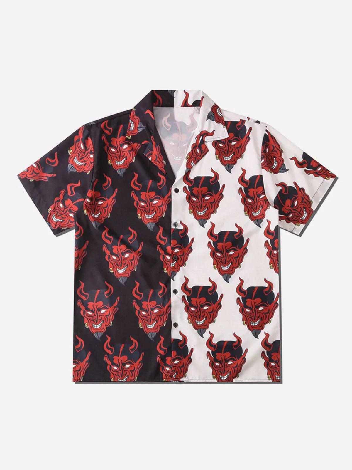 Concert Outfit Patchwork Devil Short Sleeve Shirt