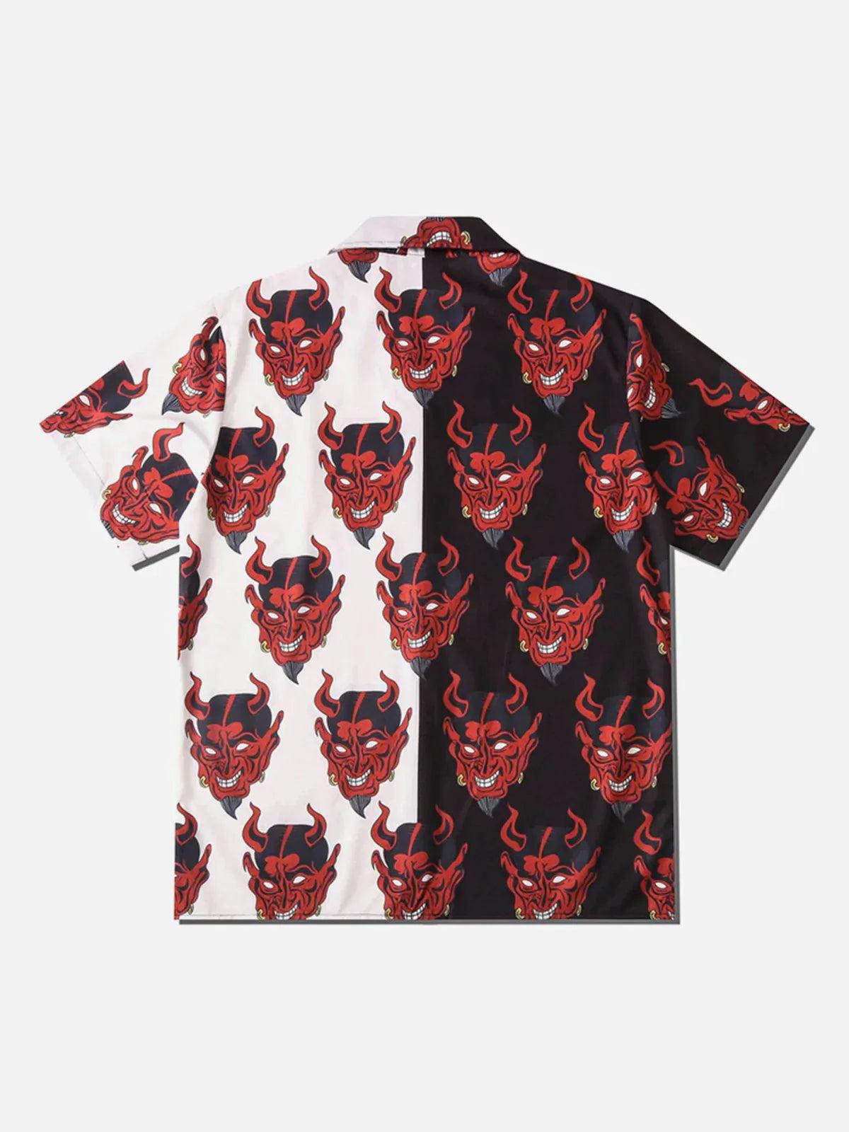 Concert Outfit Patchwork Devil Short Sleeve Shirt