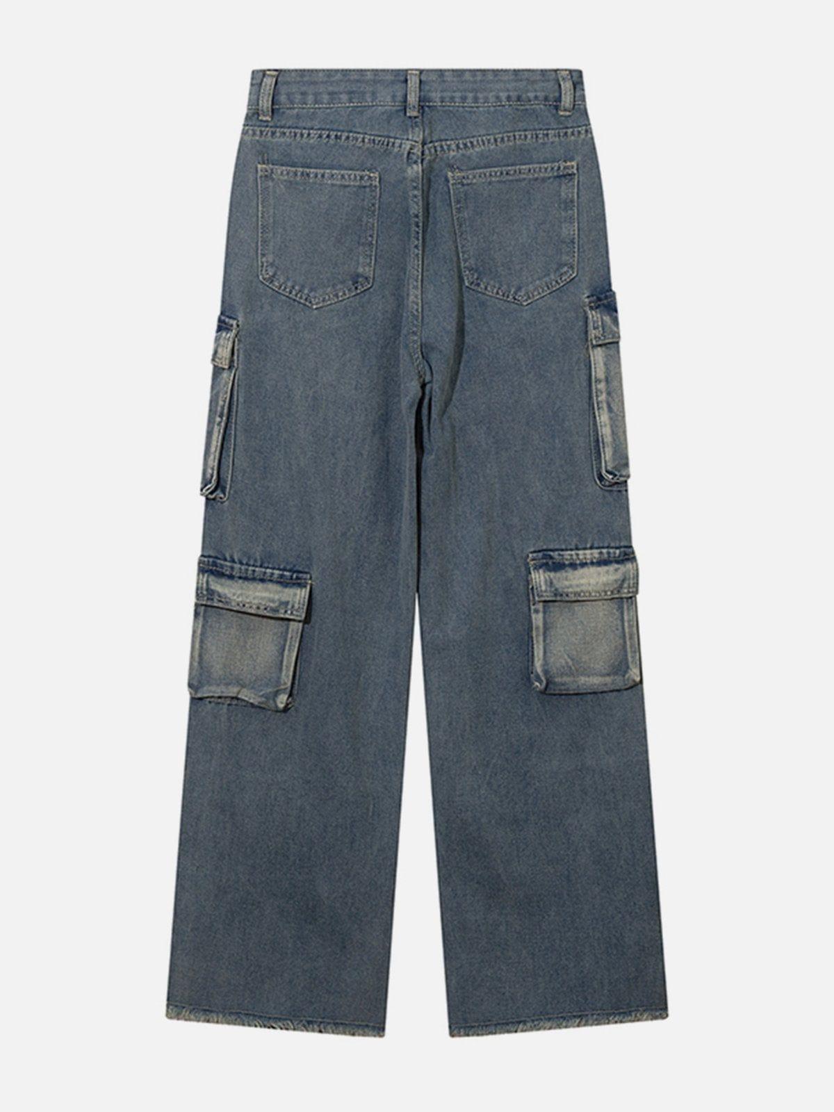 Concert Outfit Patchwork Multi-Pocket Jeans
