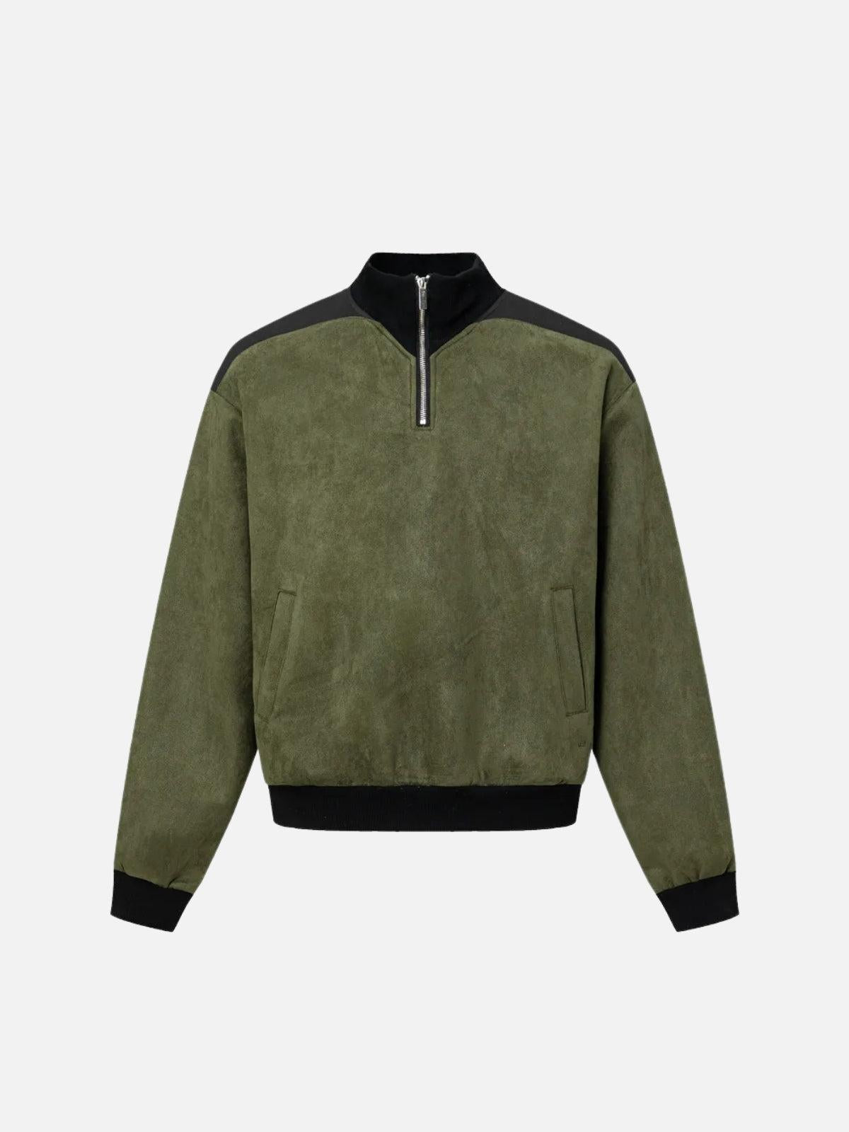 Concert Outfit Patchwork Stand Collar Sweatshirt