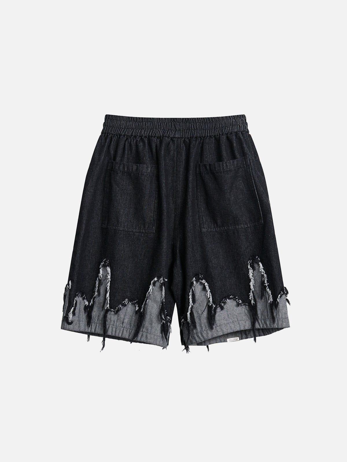 Concert Outfit Patchwork Tassel Fringe Jorts