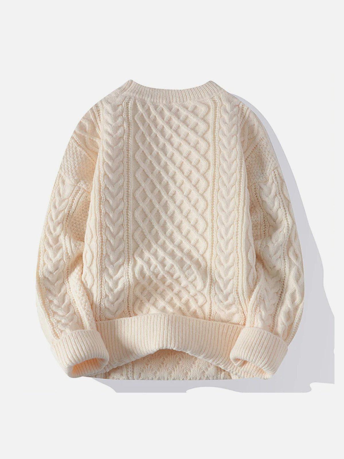 Concert Outfit Personality Twist Knit Sweater