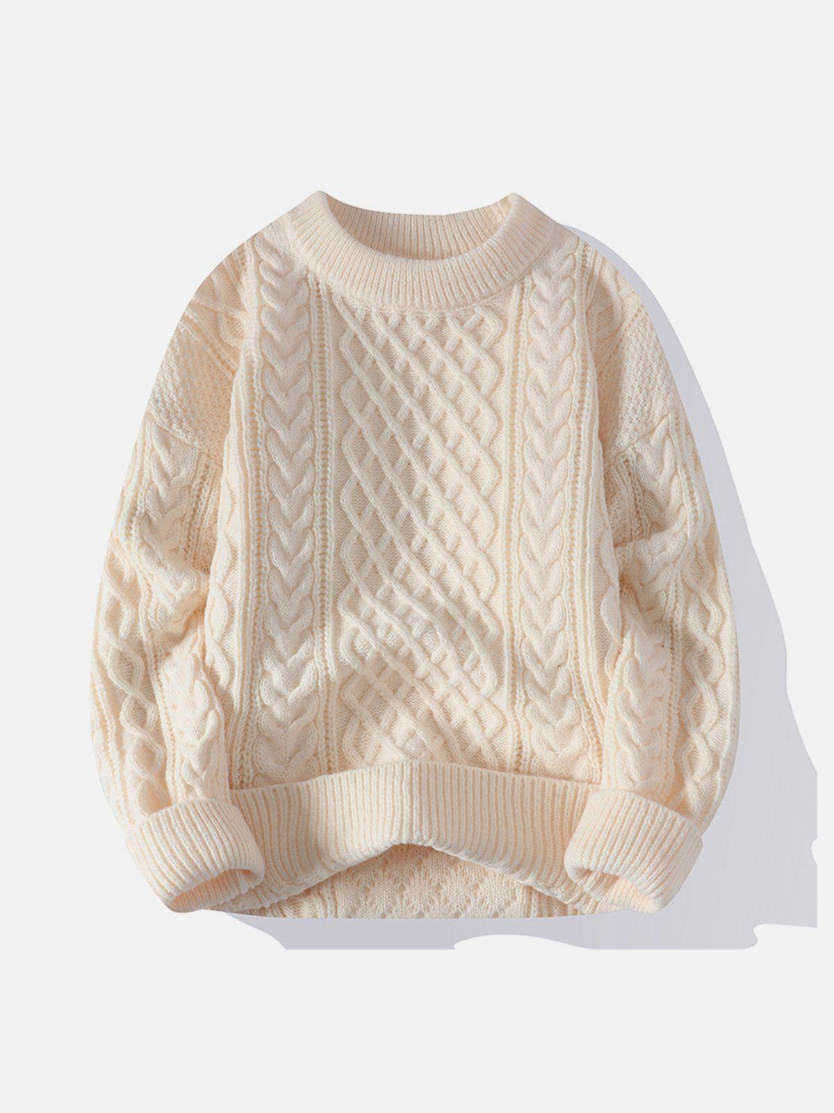 Concert Outfit Personality Twist Knit Sweater