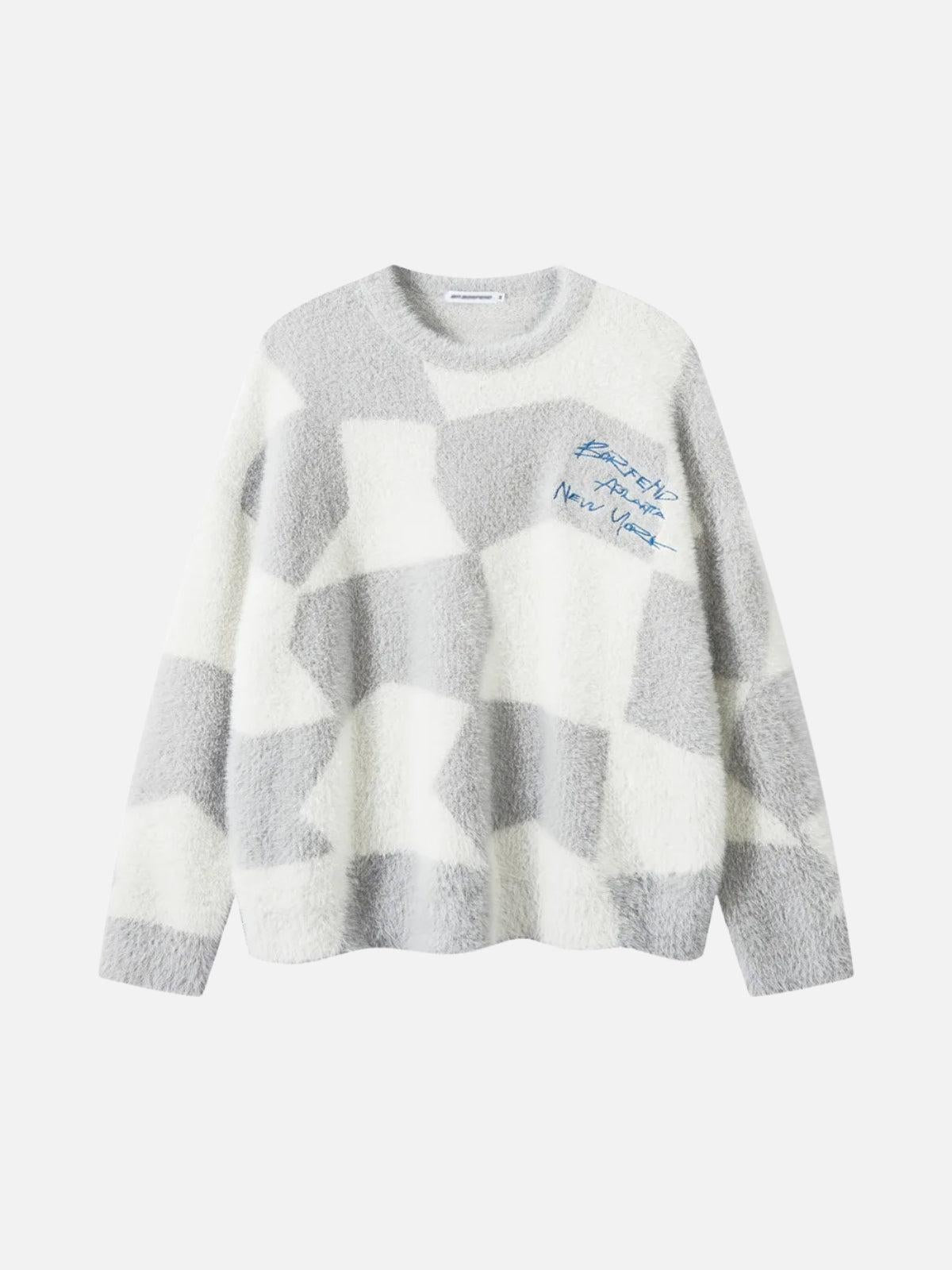 Concert Outfit Plaid Embroidered Sweater