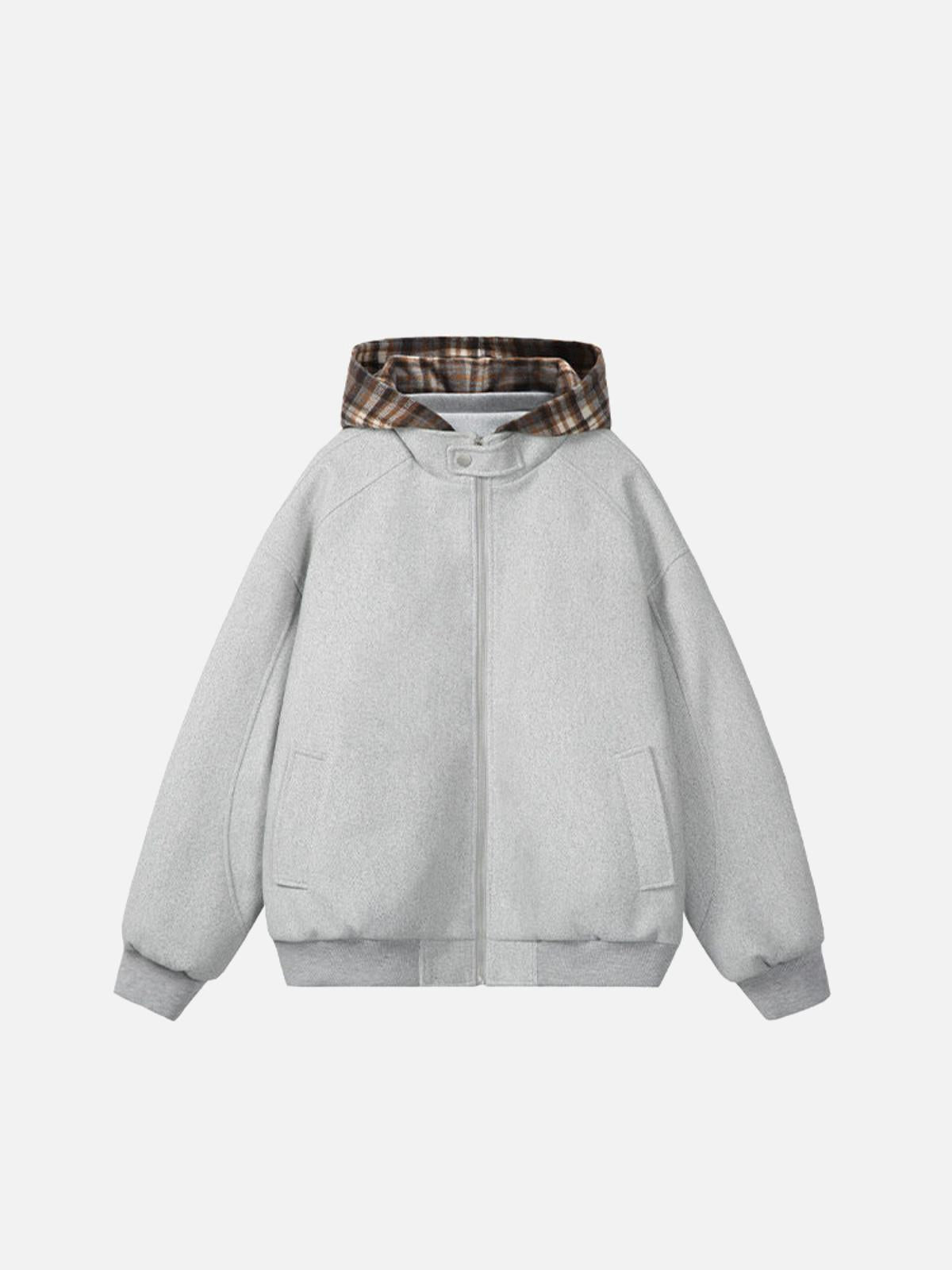 Concert Outfit Plaid Panel Hoodie