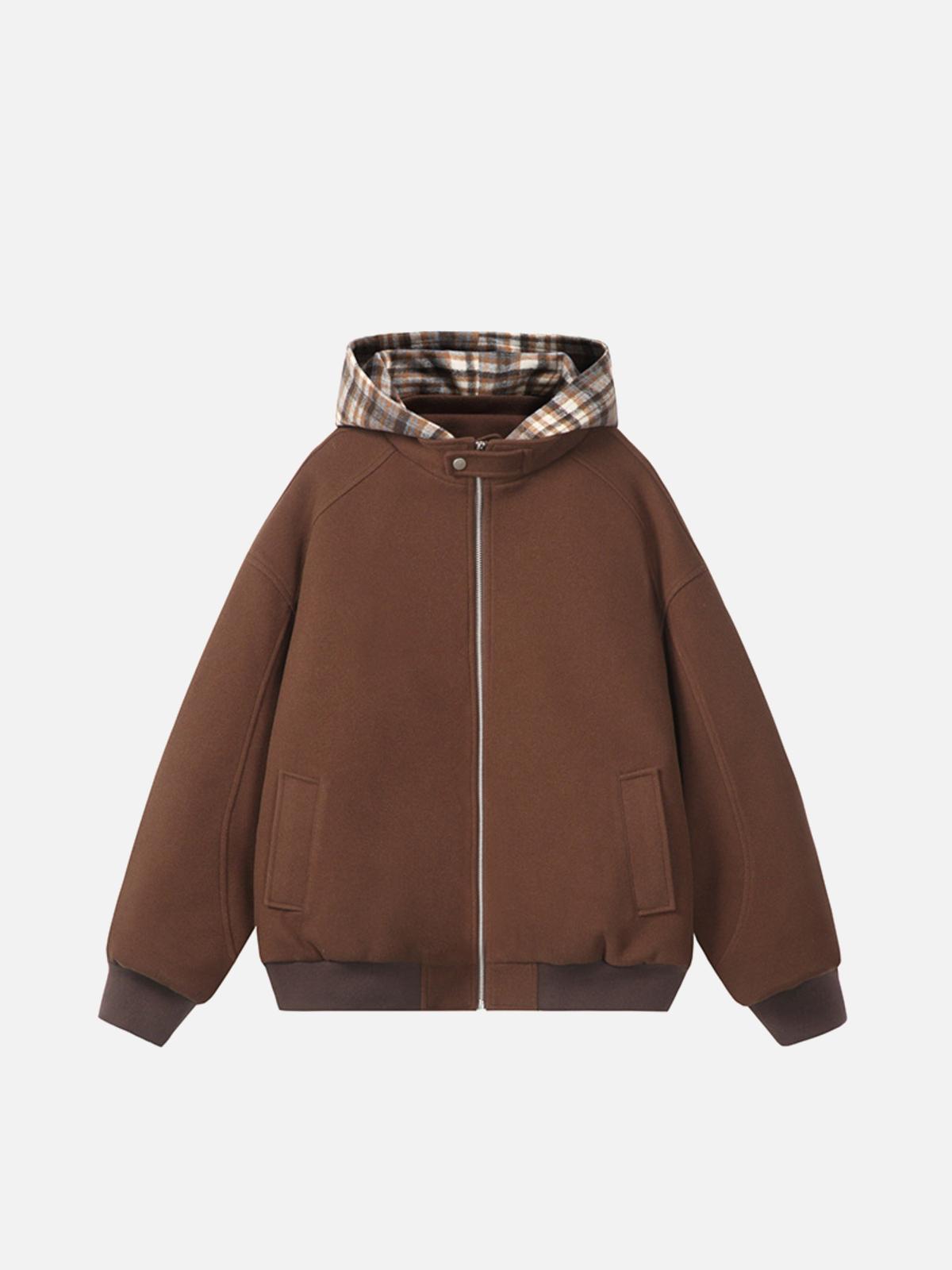 Concert Outfit Plaid Panel Hoodie