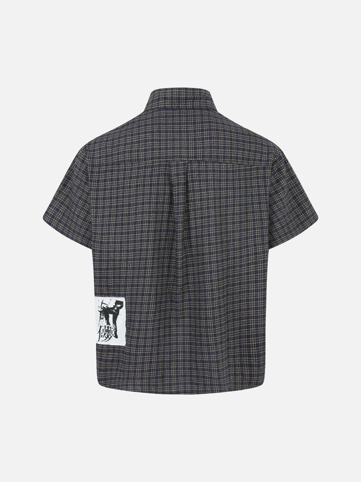 Concert Outfit Plaid Short Sleeve Polo Shirt