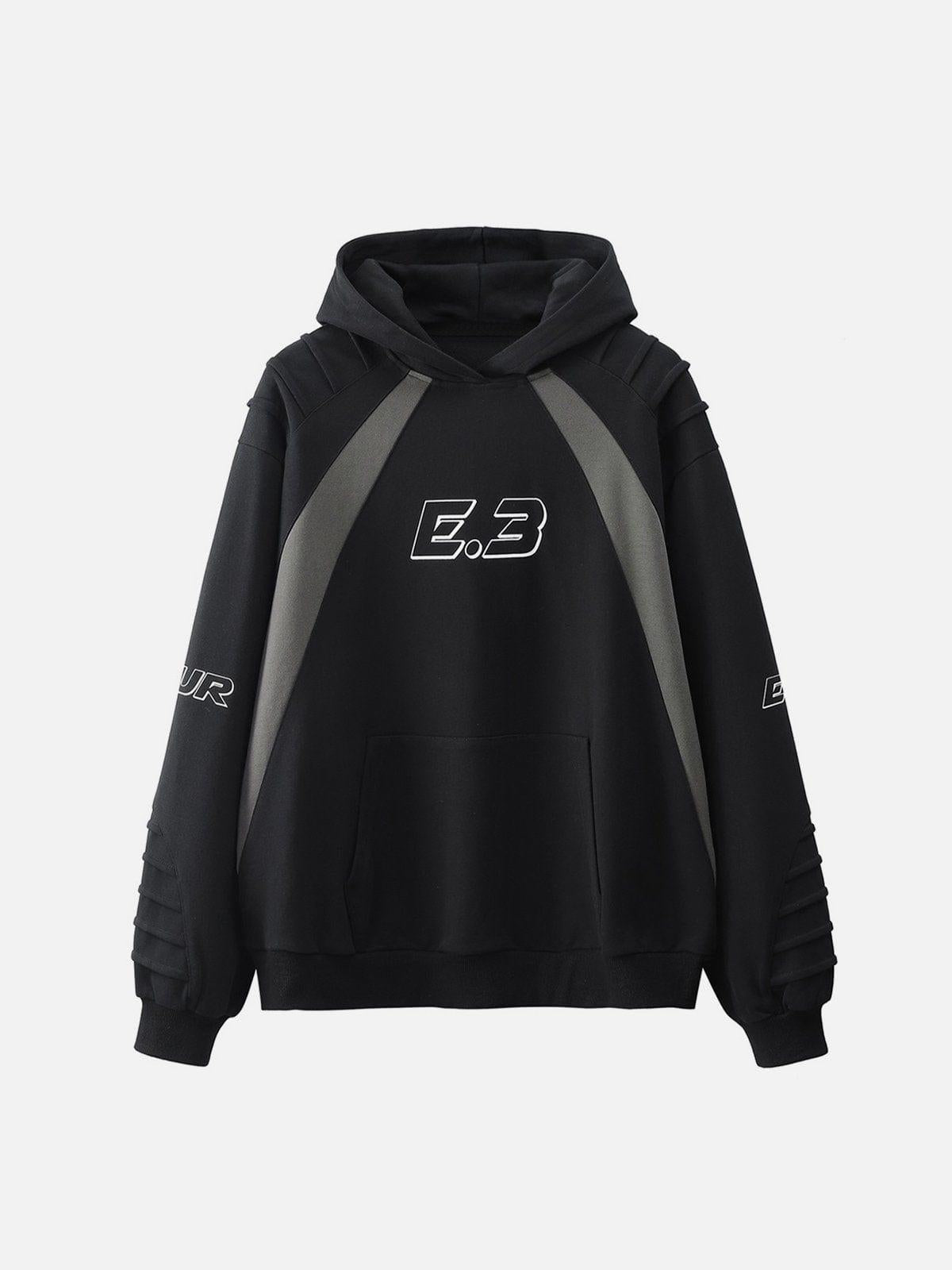 Concert Outfit Pleated Material Splicing Hoodie