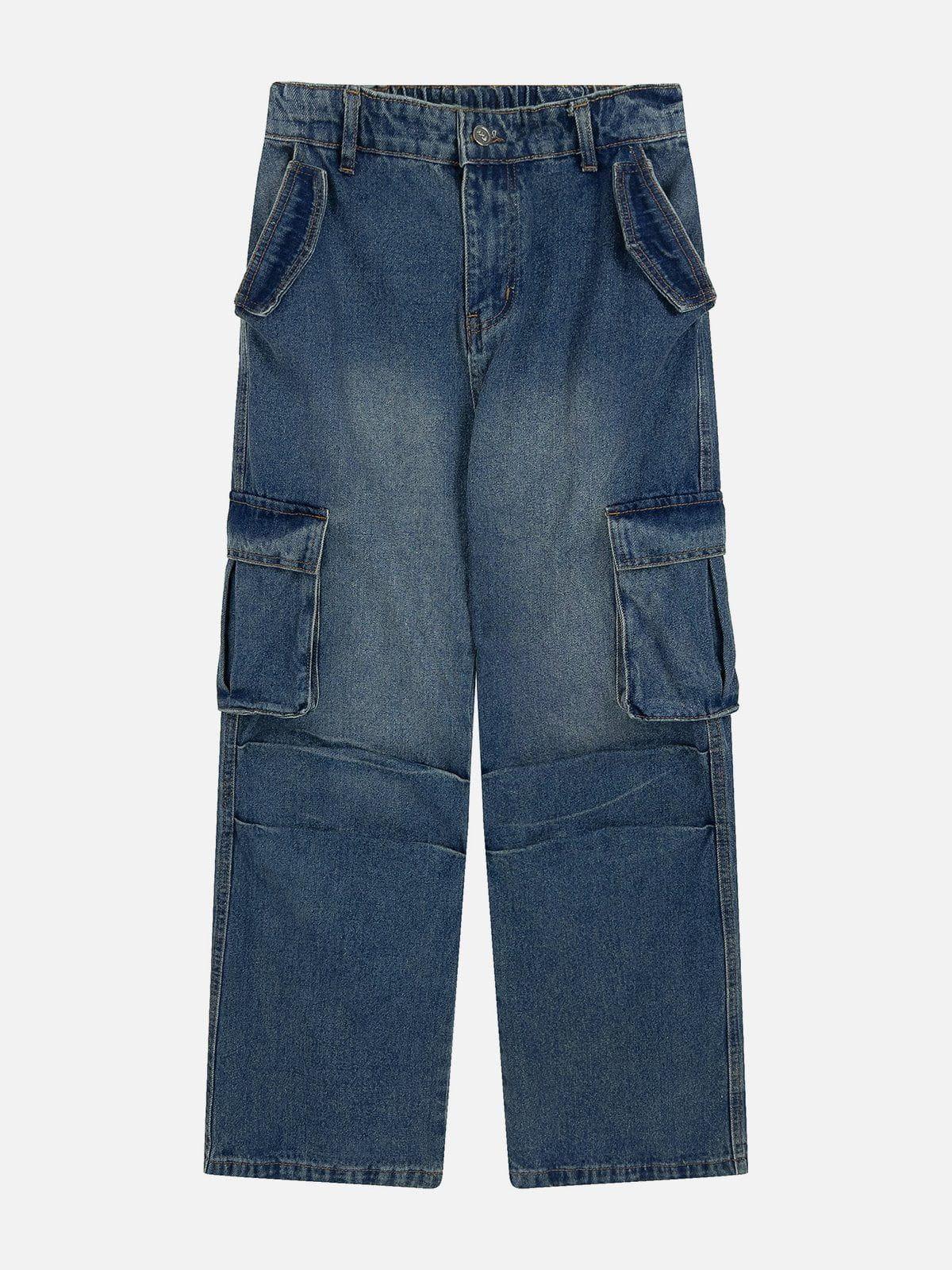 Concert Outfit Pleats Multi-Pocket Jeans