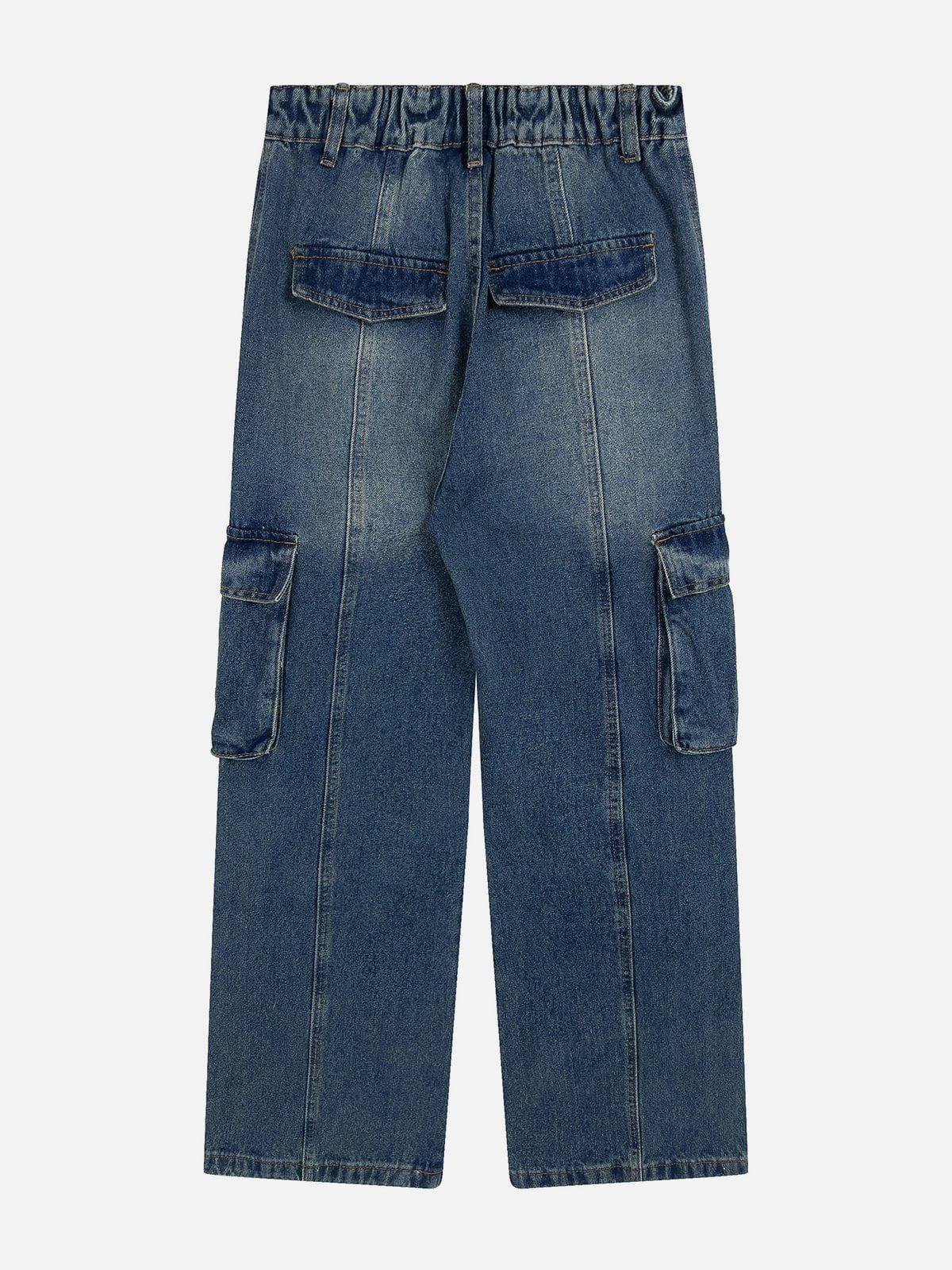 Concert Outfit Pleats Multi-Pocket Jeans