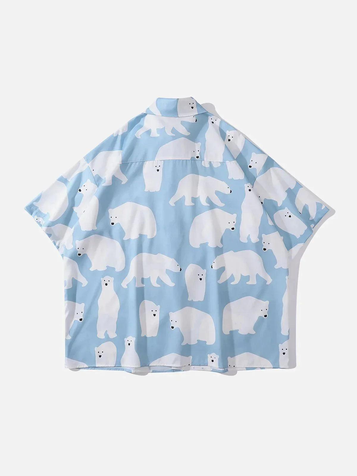 Concert Outfit Polar Bear Print Short Sleeve Shirt