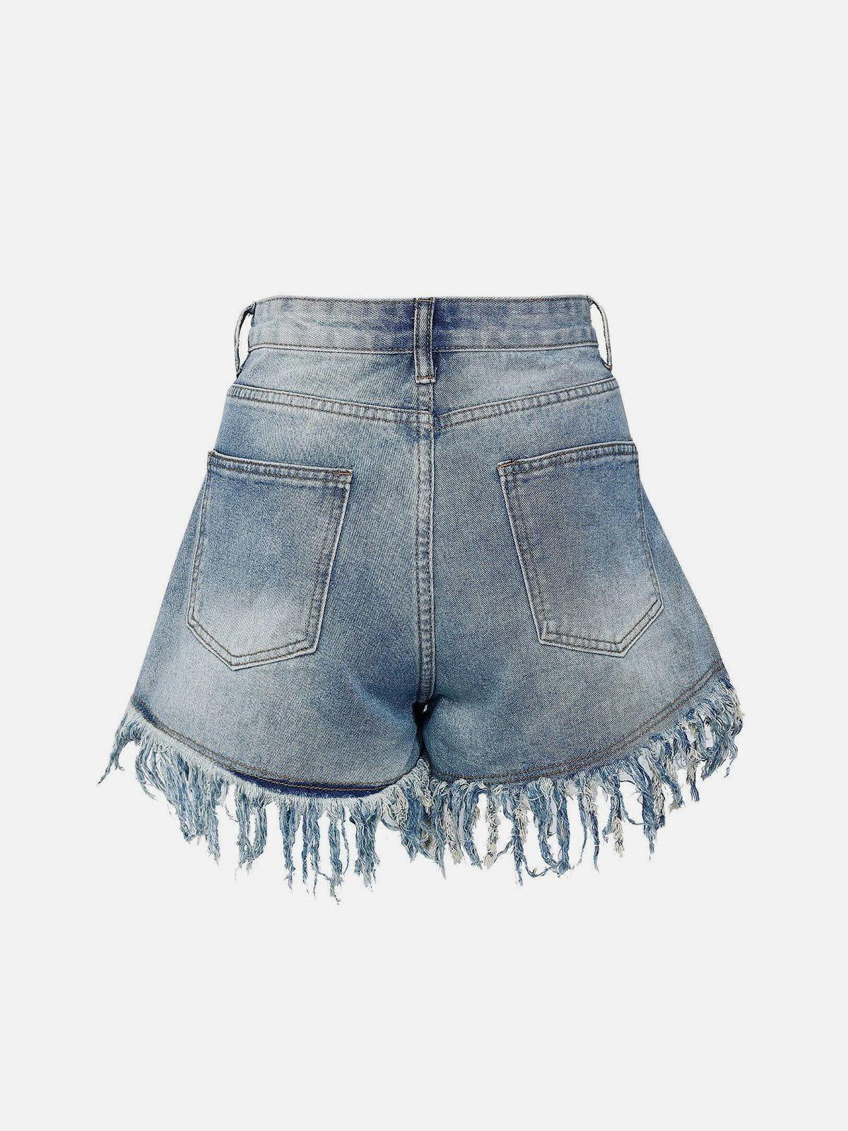 Concert Outfit Raw Ripped Denim Shorts